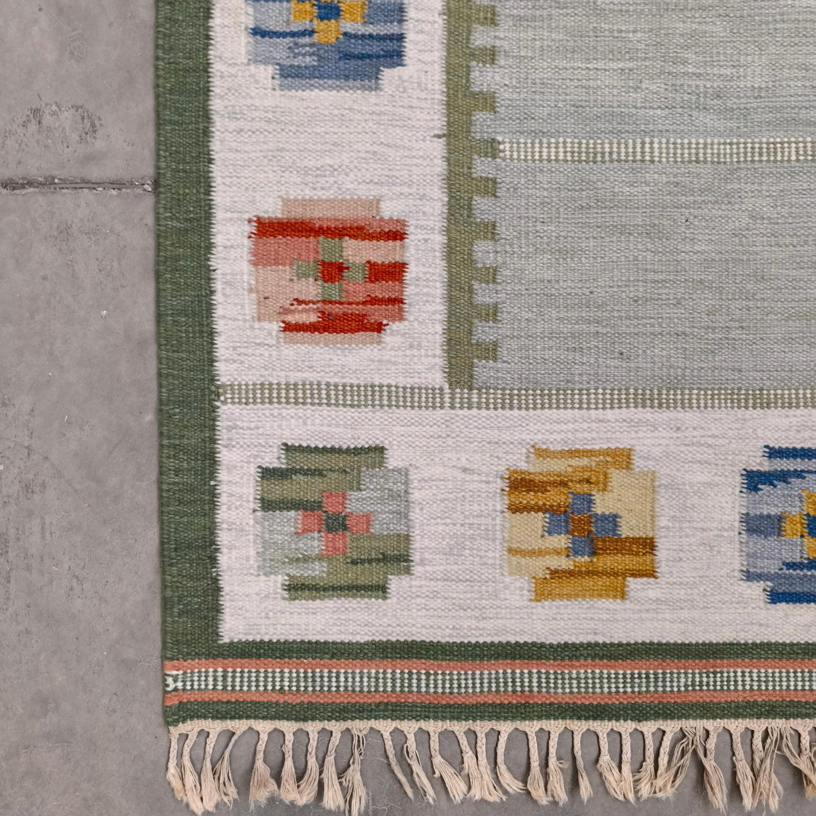 Important modèle historique de kilim suédois 