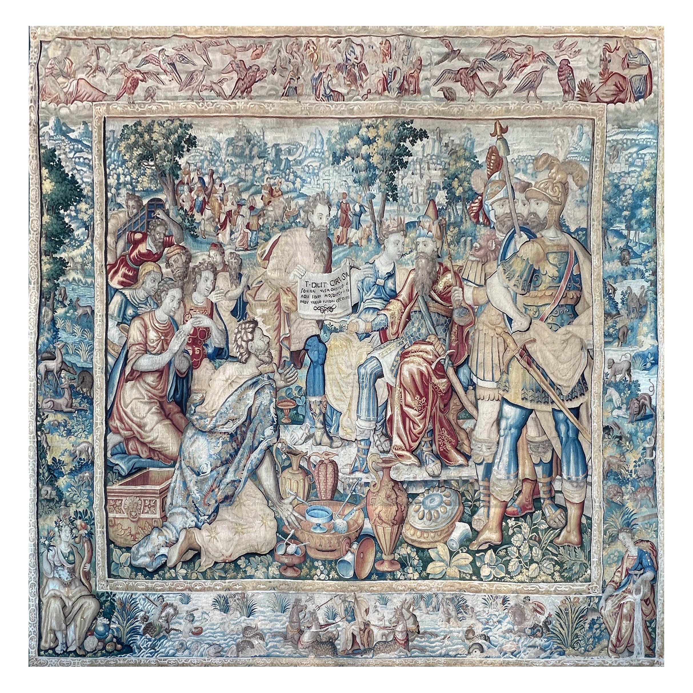 Importante arazzo storico Bruxelles - Ciro il Grande - 17° secolo - n. 1534 in vendita