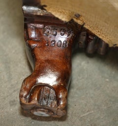 IMPORTANT HOWARD & SON'S VICTORIAN GREEN LEATHER IVOR ARMCHAIR CLAW & BALL LEGs