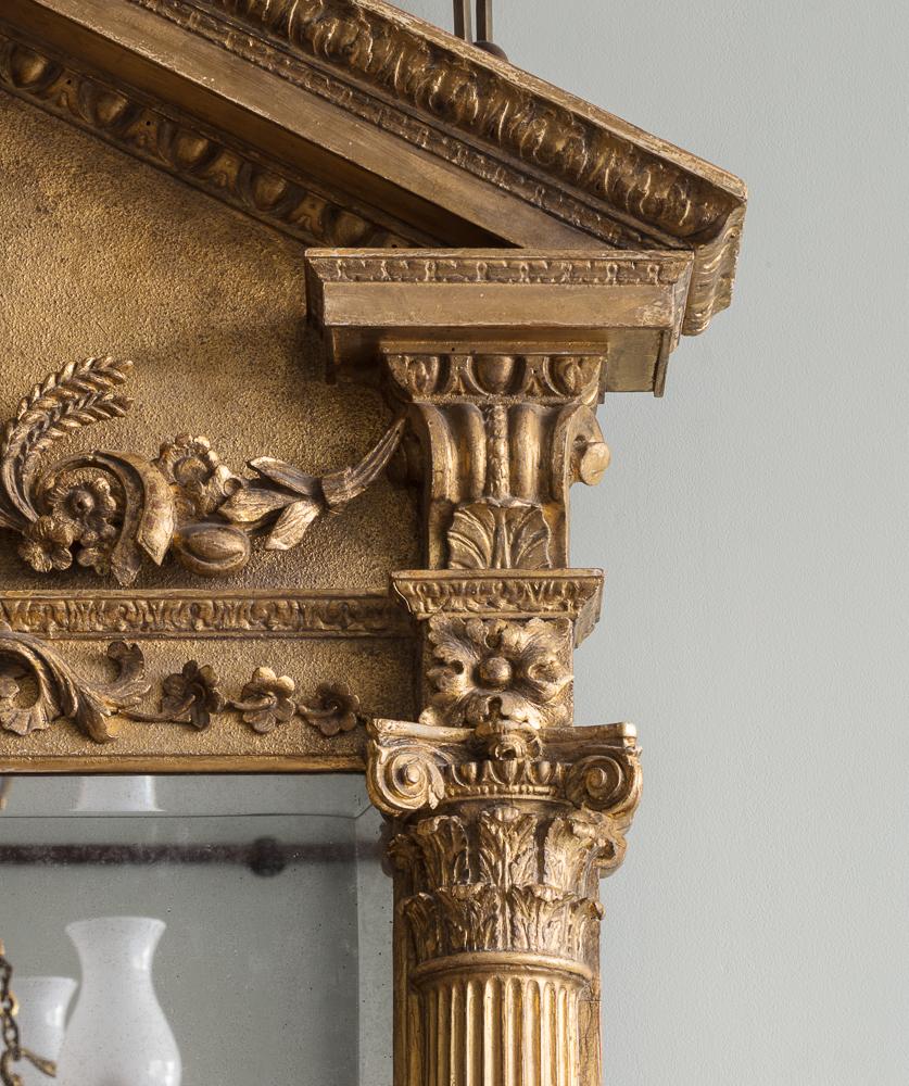 Carved Important Irish George II Giltwood Mirror Attributed to John and Francis Booker For Sale