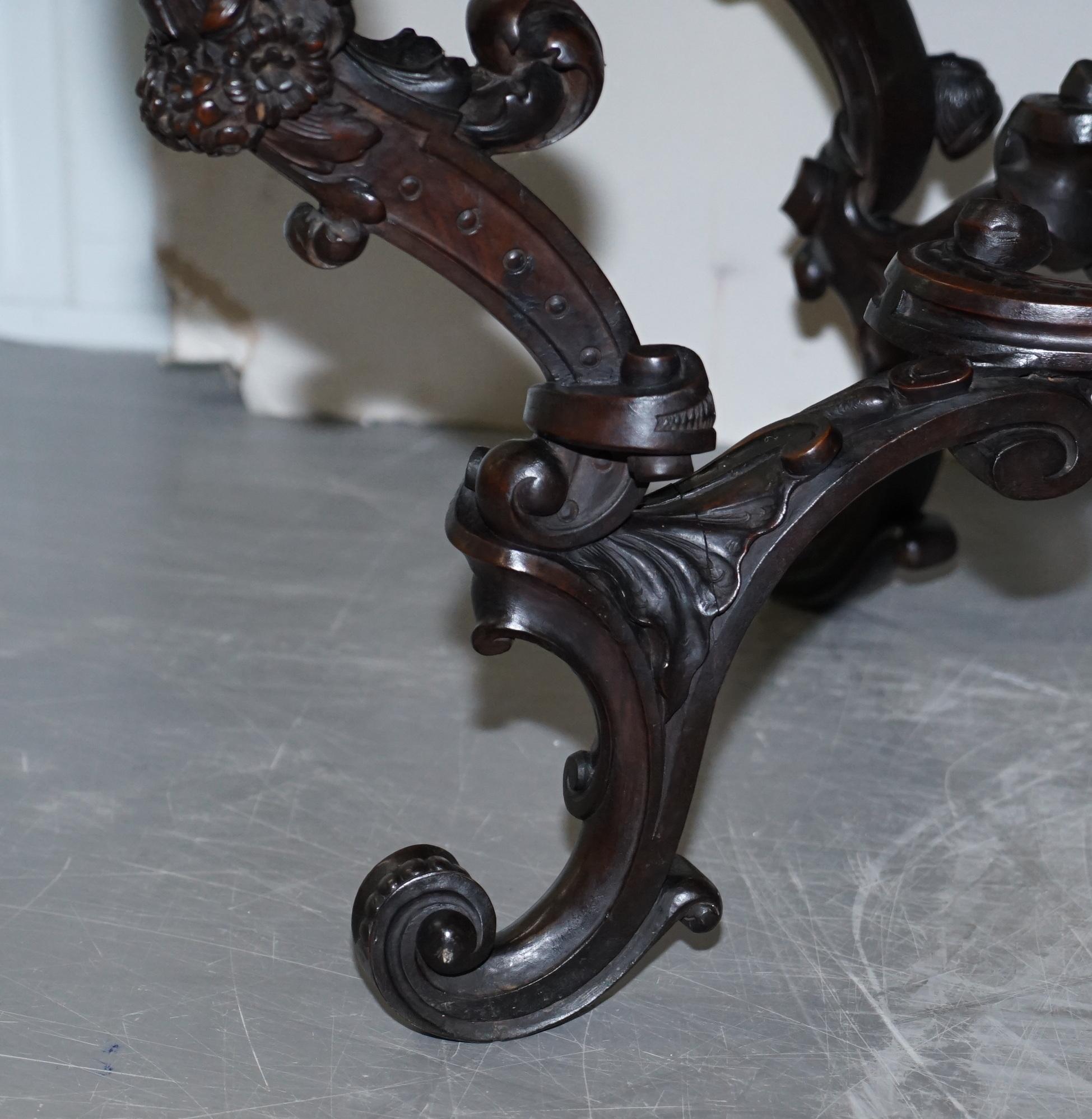 Importante tavolo da biblioteca italiano Angiolo Barbetti Firenze Antique Cherub Desk in vendita 2