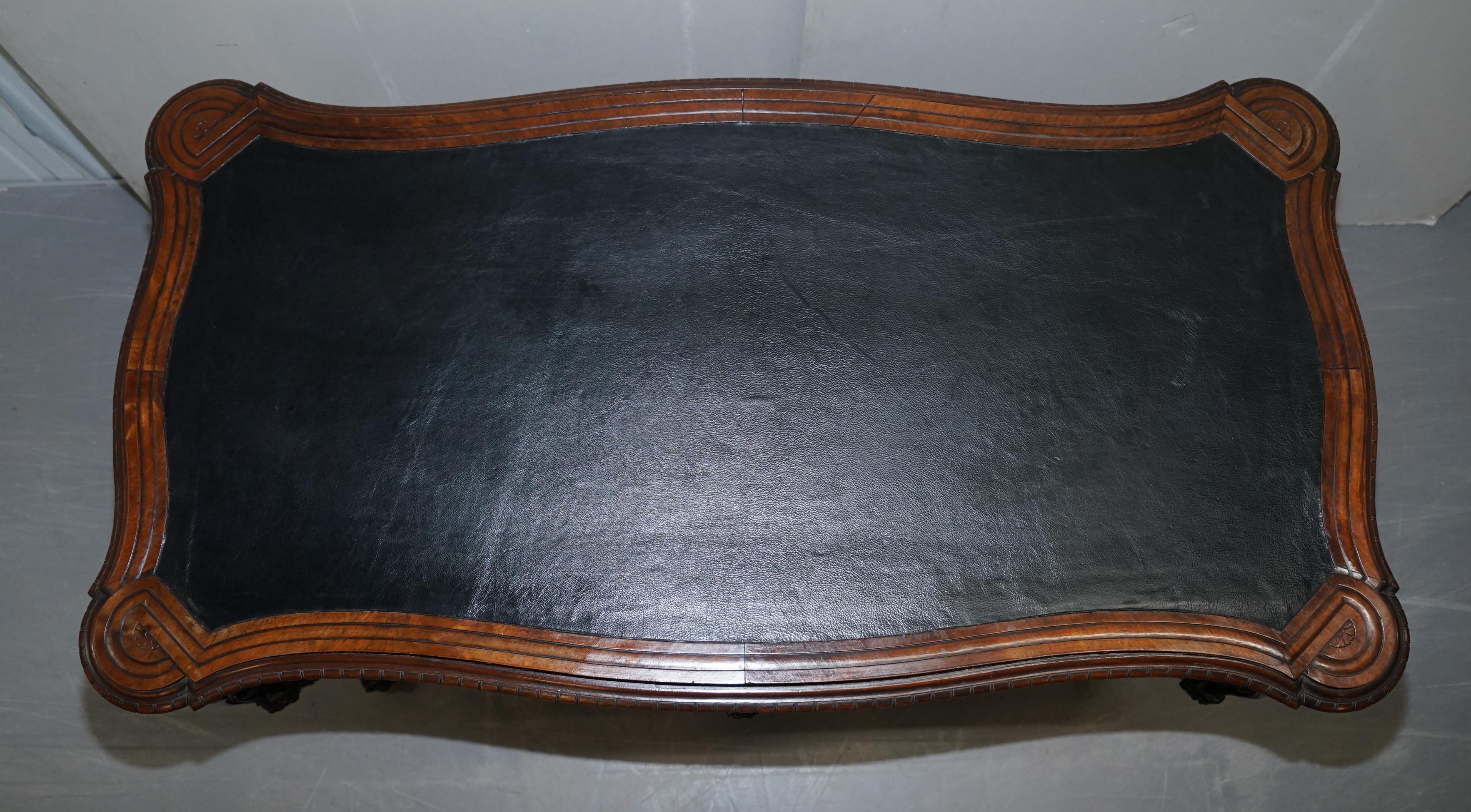 Hand-Crafted Important Italian Angiolo Barbetti Firenze Antique Cherub Desk Library Table For Sale