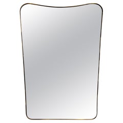 Important Italian Brass Mirror attributed to Gio Ponti, 1940s