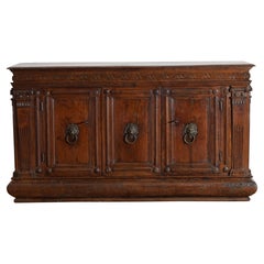 Important Italian, Firenze, Late Renaissance Period Walnut 3-Door Credenza