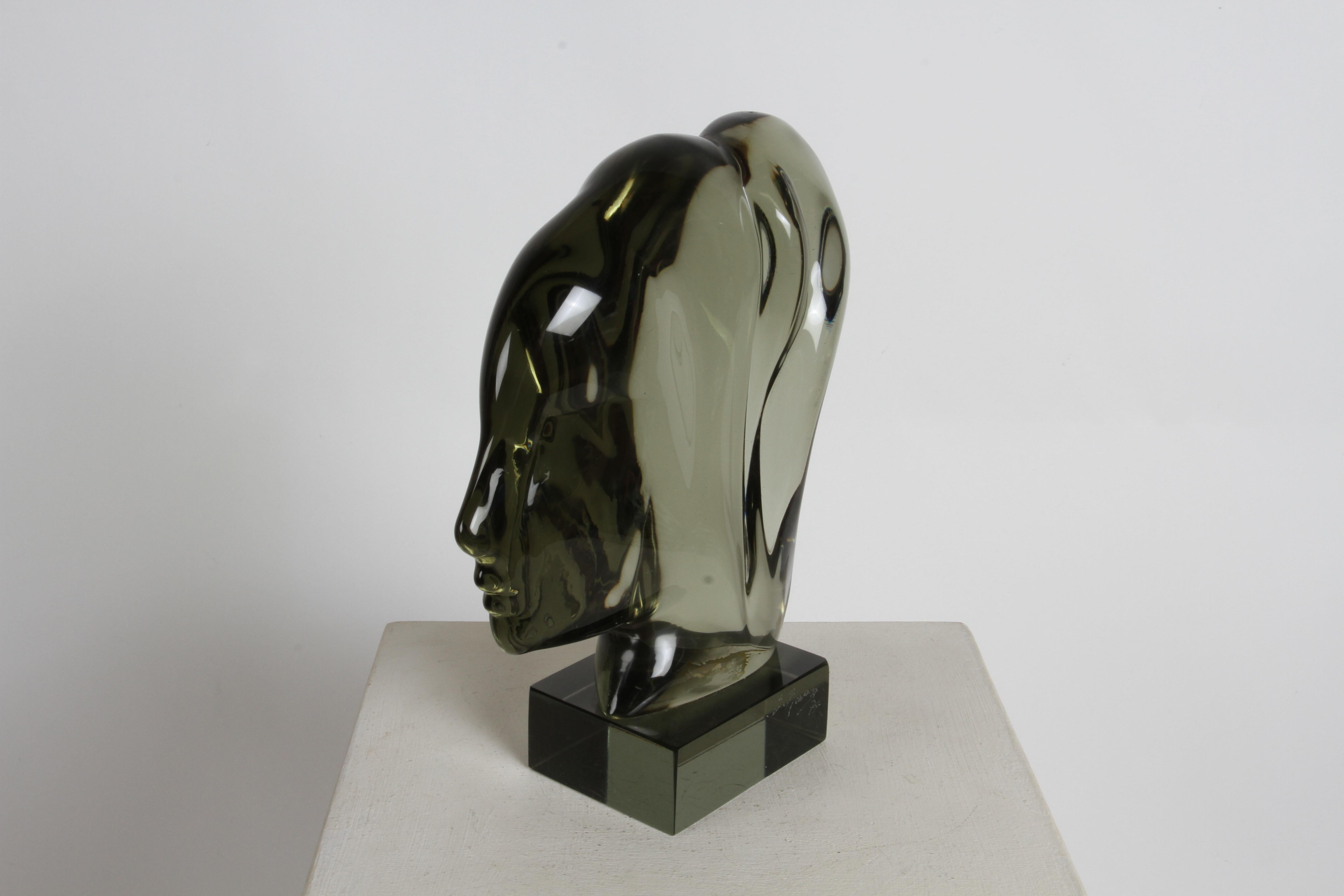 Important Italian Glass Artist Ermanno Nason Female Murano Glass Female Bust  For Sale 5