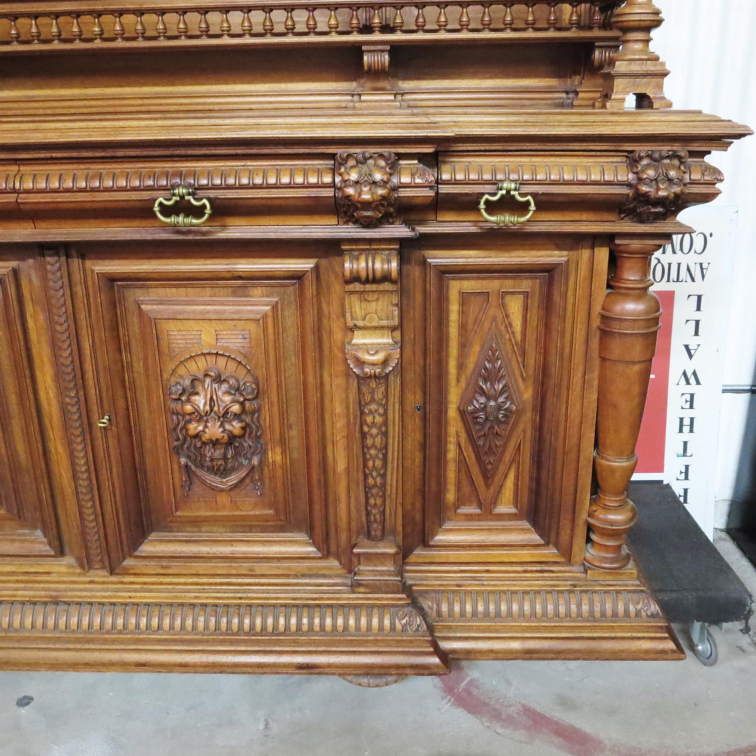 Renaissance Revival Important Italian Renaissance Sideboard Cabinet, Late 19th Century For Sale