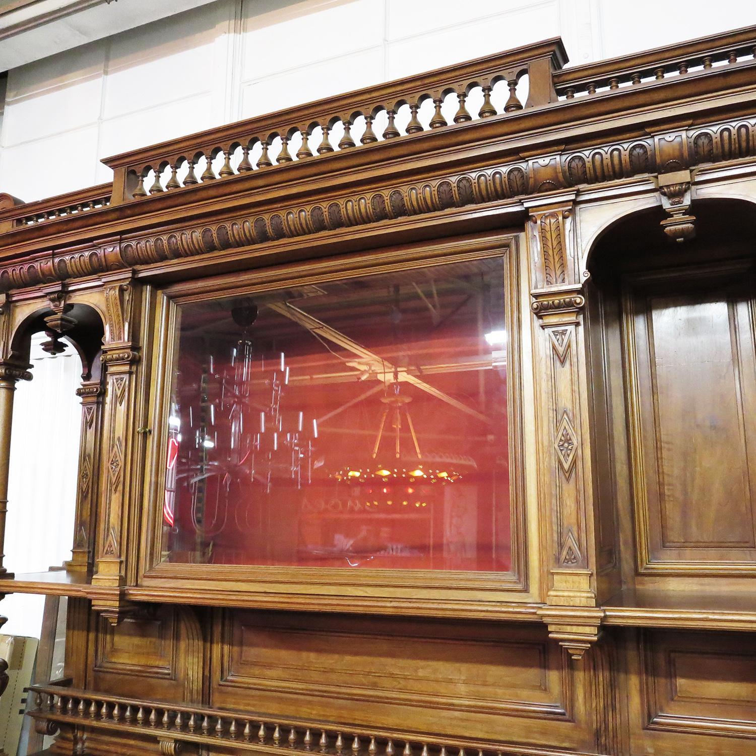 Important Italian Renaissance Sideboard Cabinet, Late 19th Century In Good Condition For Sale In North Hollywood, CA