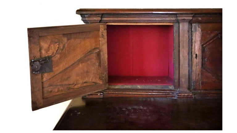 Baroque Important Italian Sacristy Furniture in Walnut 17th Century Century For Sale