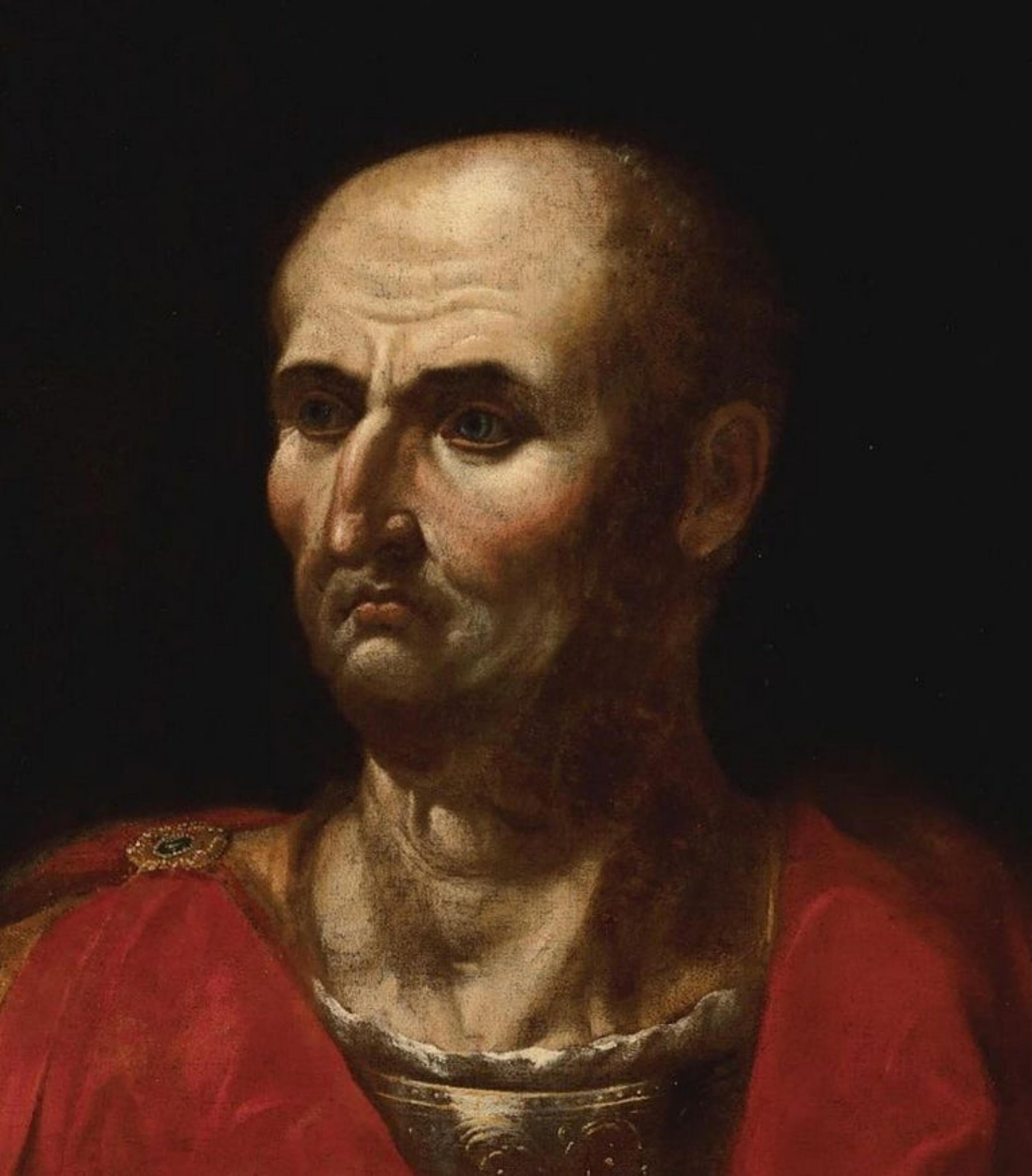 Baroque Important Italian School 17th century Portrait of Emperor Vespasian For Sale