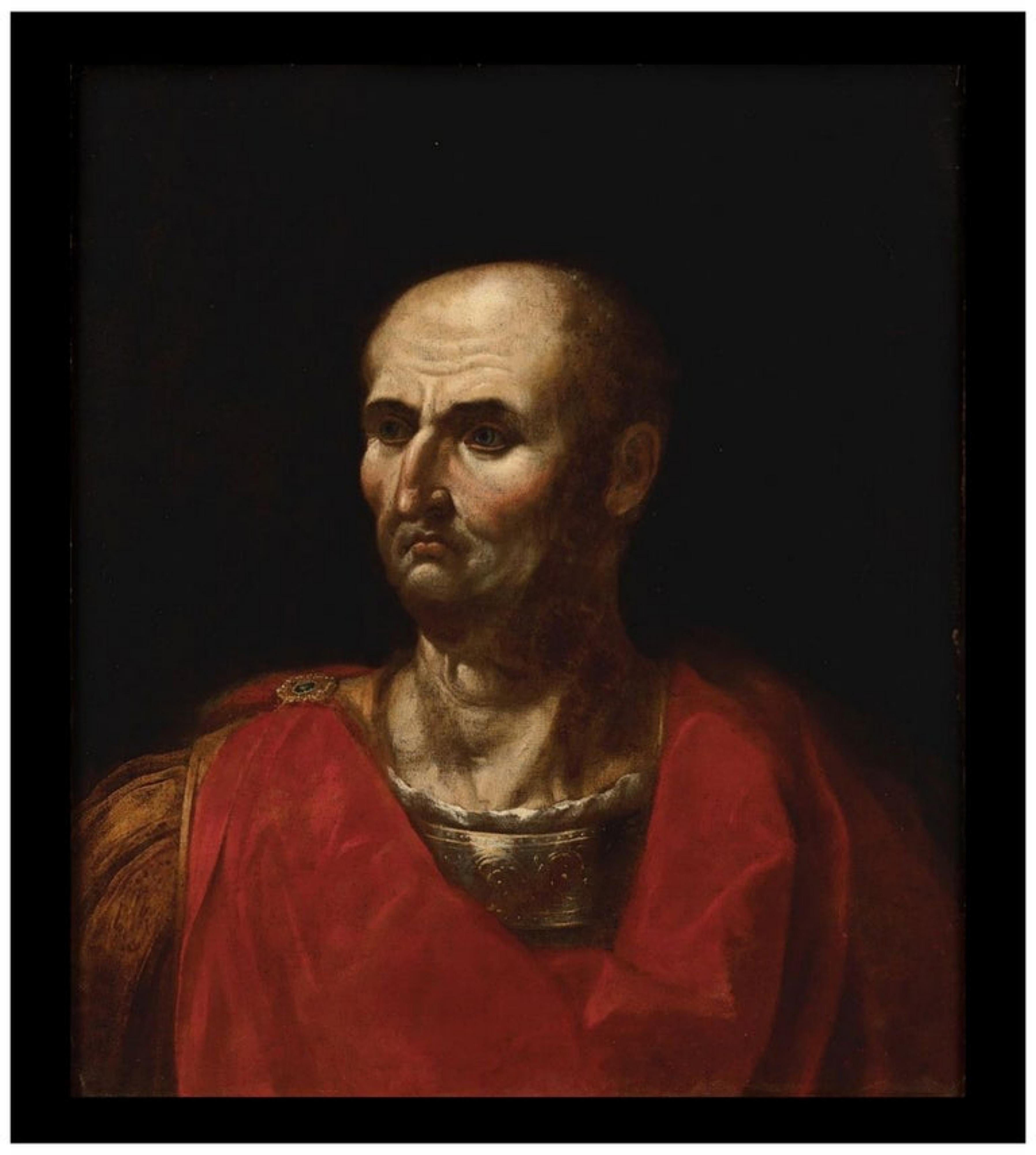 Important Italian School 17th century Portrait of Emperor Vespasian In Good Condition For Sale In Madrid, ES