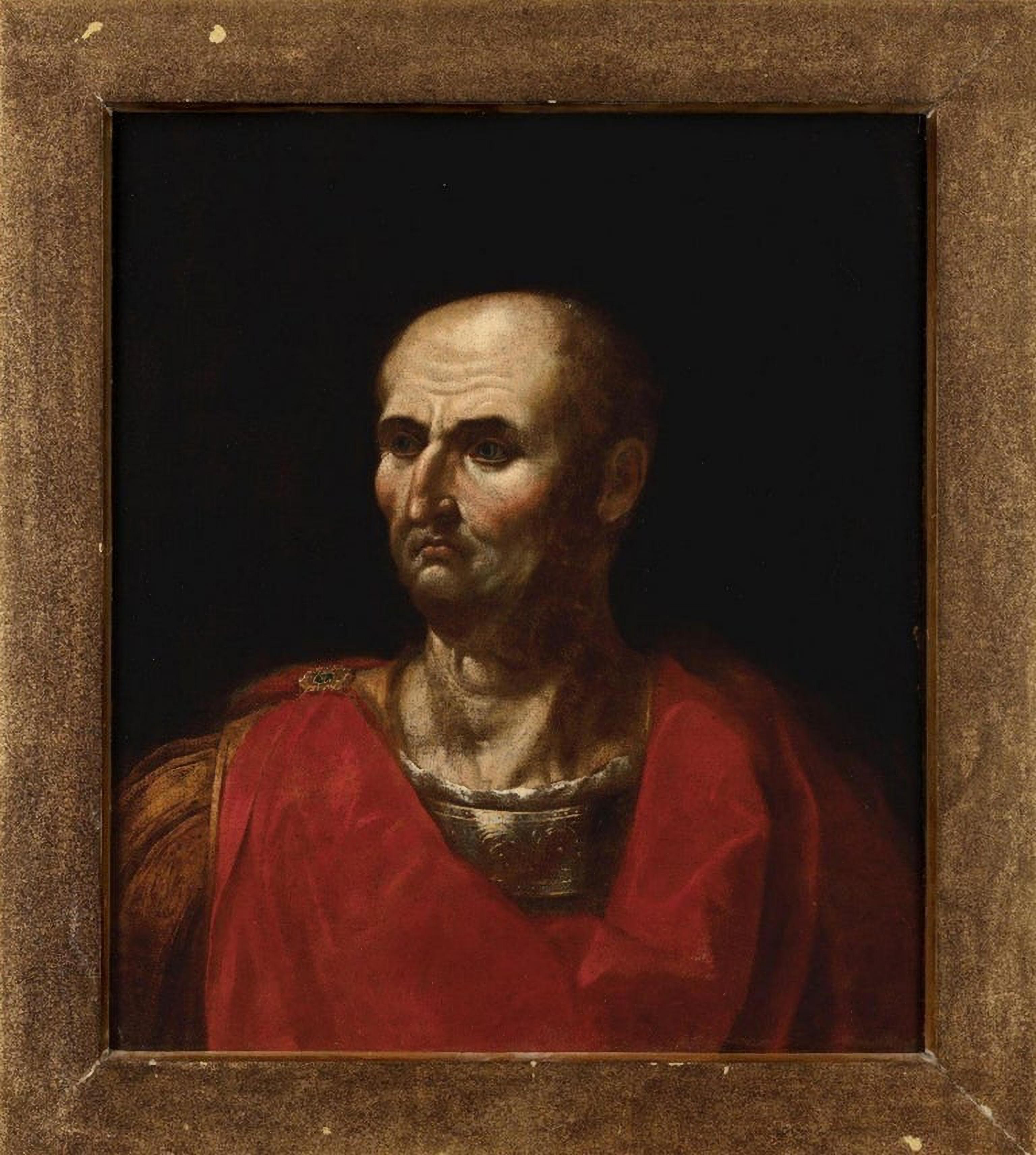 18th Century and Earlier Important Italian School 17th century Portrait of Emperor Vespasian For Sale