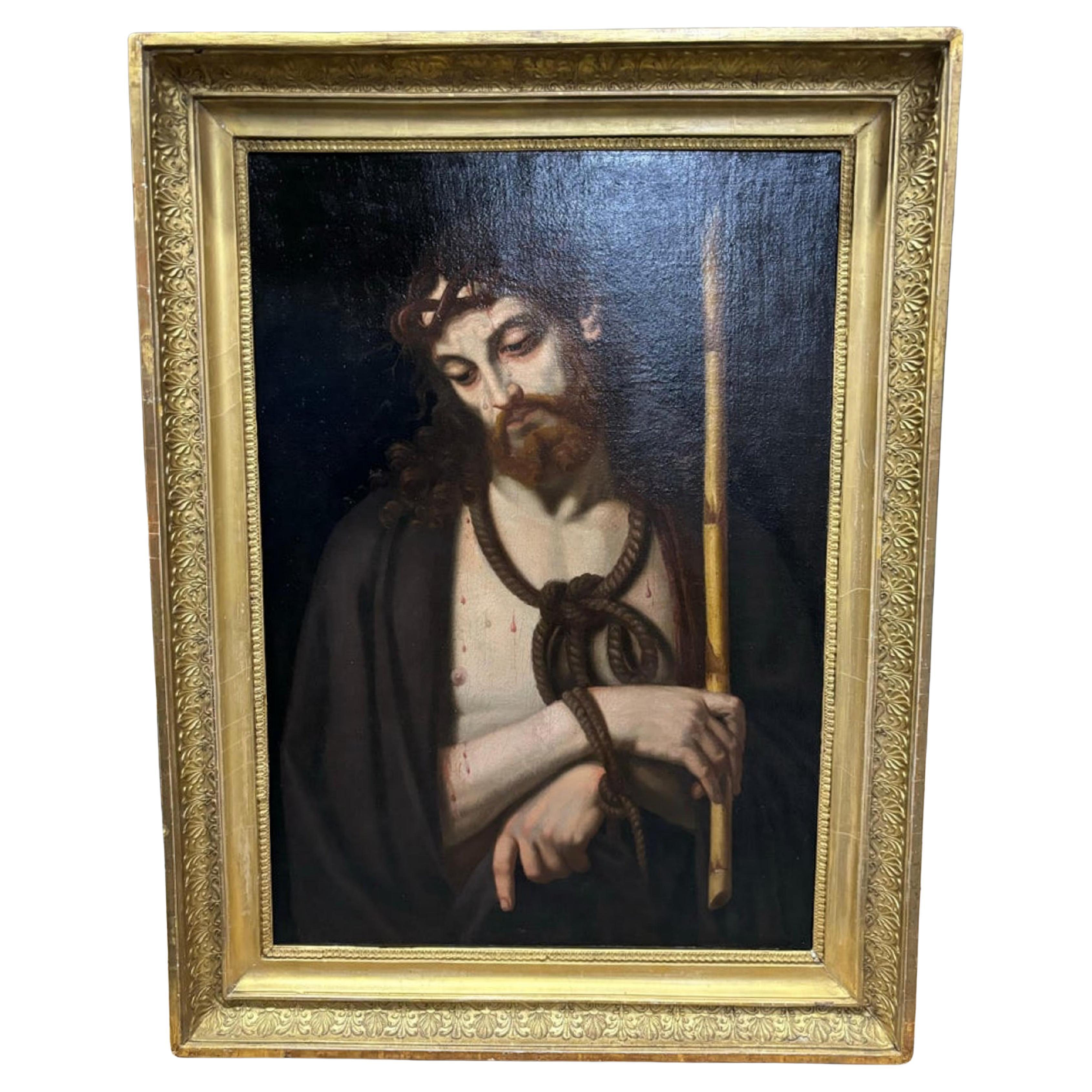Important Italian School Andrea Solario 18th century " Christ with Reed "