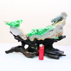Important Jadeite Jade Decoration, Titled Survival of the Fittest, circa 1930