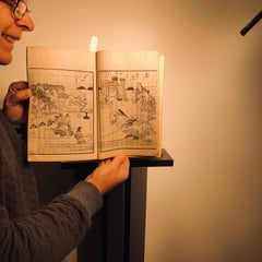 Important Japan Samurai Antique Woodblock Complete Book Set, 100 Prints, 1843