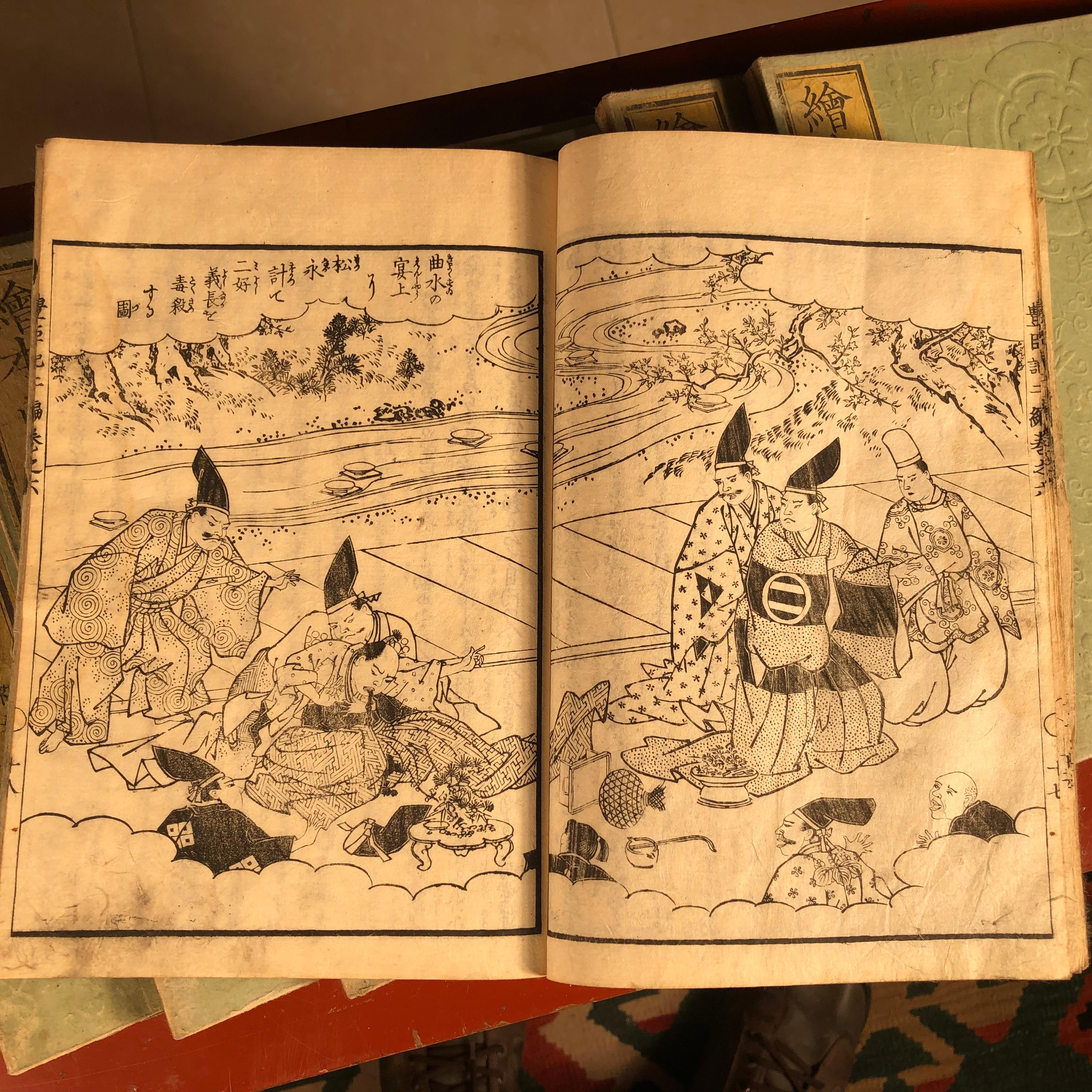 Important Japan Samurai Antique Woodblock Complete Book Set, 162 Prints, 1857 In Good Condition In South Burlington, VT