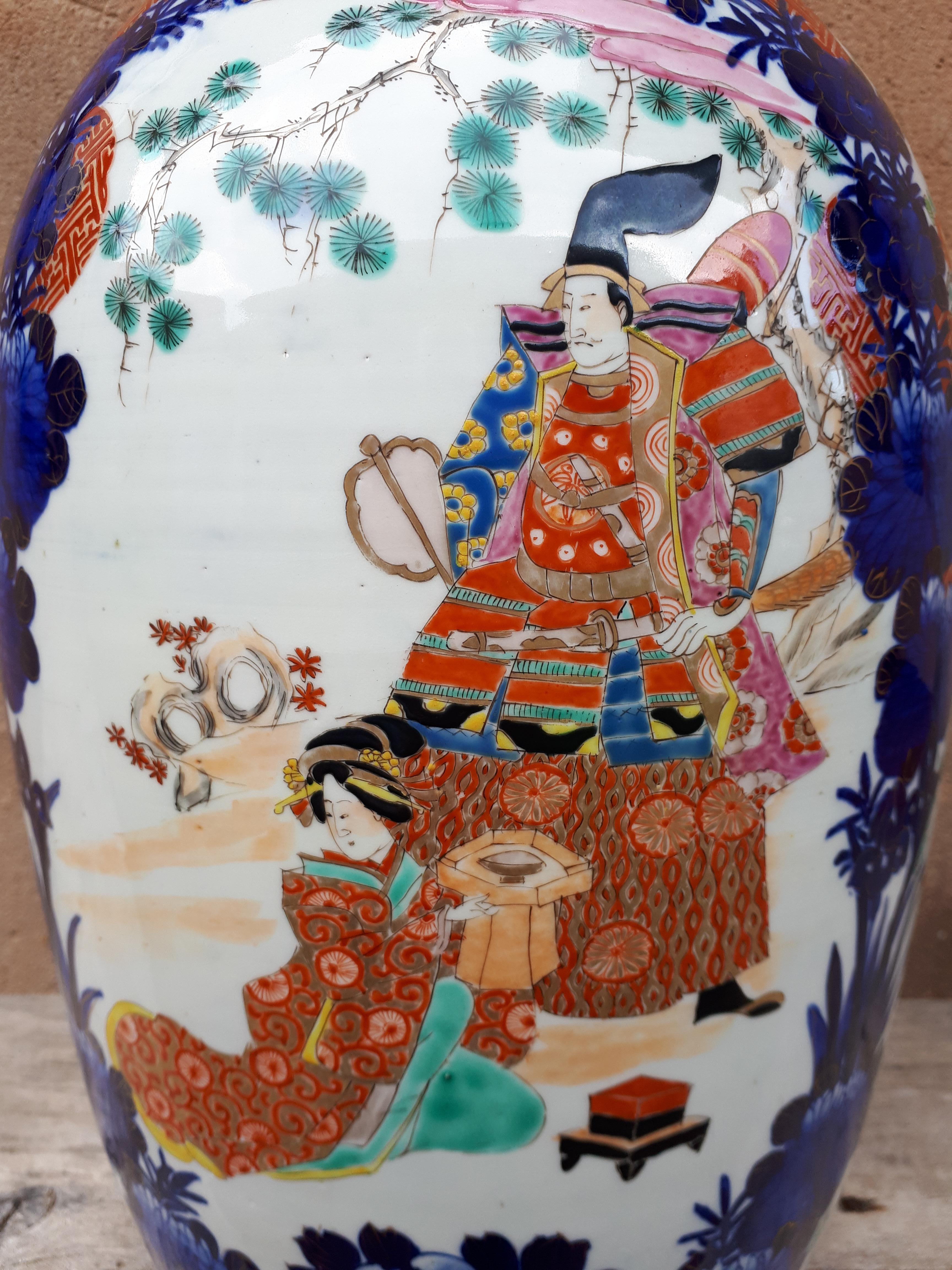 Important Japanese Arita Porcelain Vase With Imari Decor, Japan Nineteenth For Sale 1