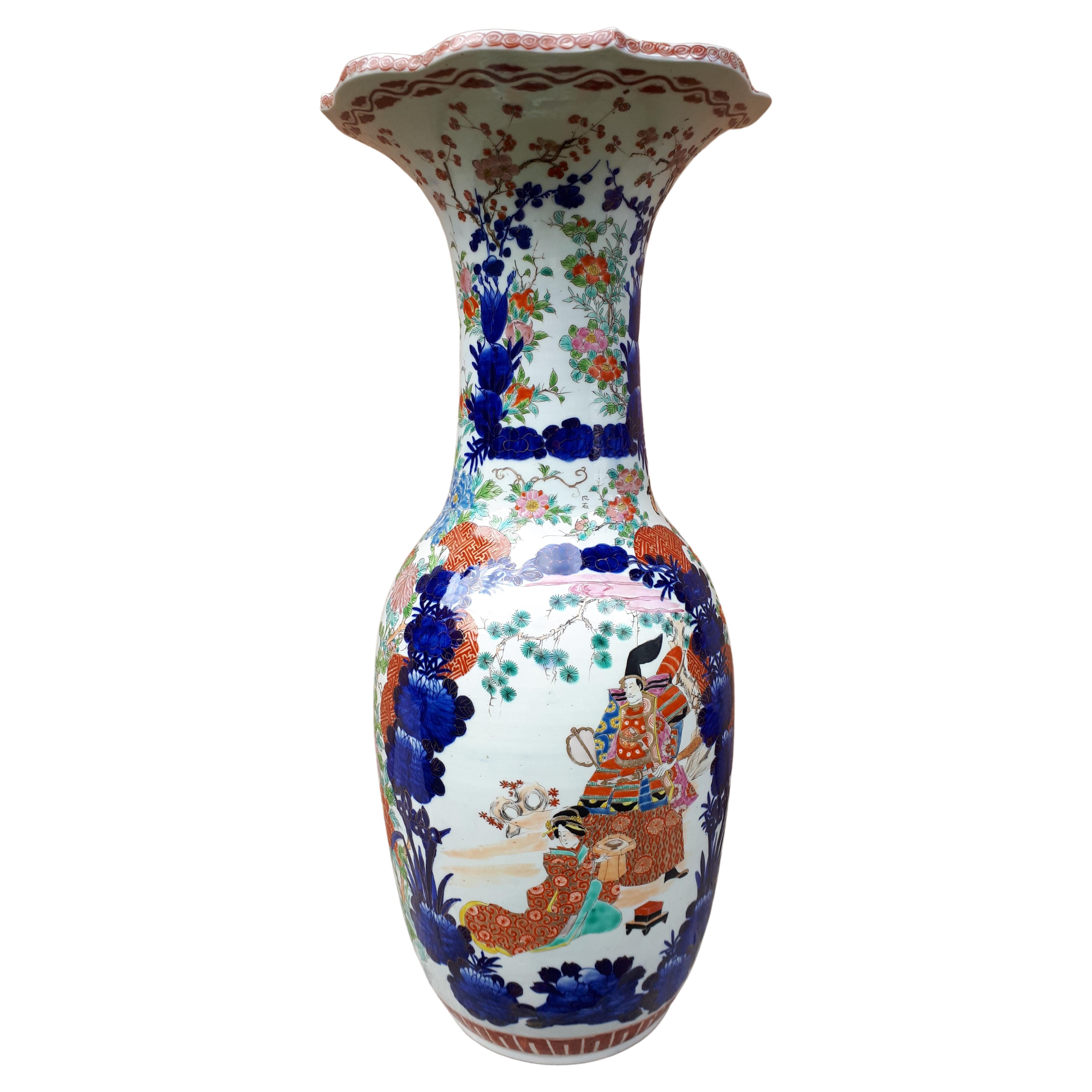 Important Japanese Arita Porcelain Vase With Imari Decor, Japan Nineteenth