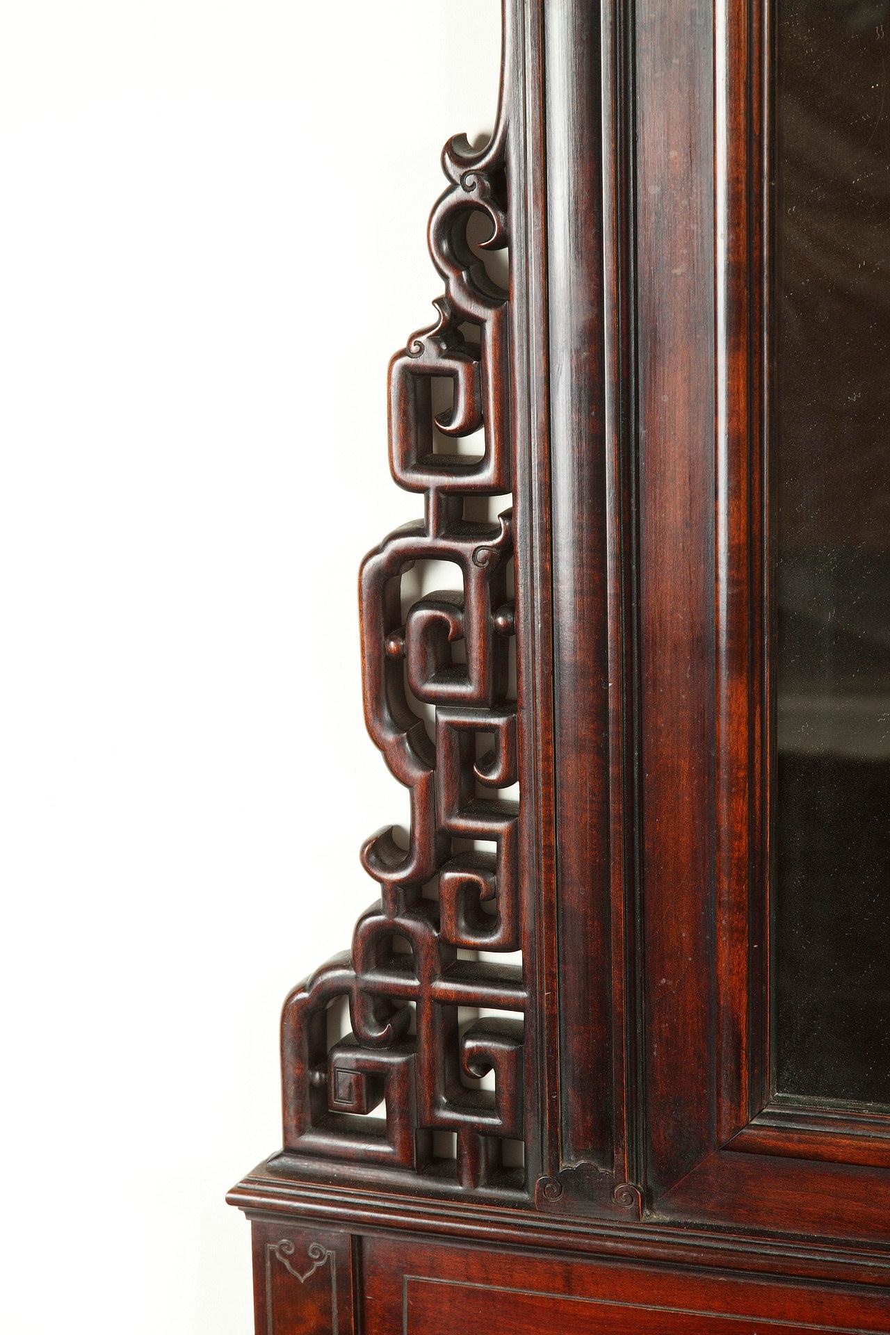 Late 19th Century Japanese Style Carved Wood Coat Hanger by G. Viardot, France, Circa 1880