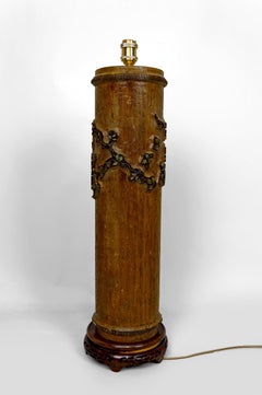 Important Lamp, Antique Victorian Industrial Printing Roller, Late 19th Century