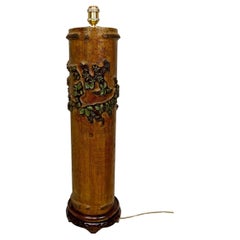 Important Lamp, Antique Victorian Industrial Printing Roller, Late 19th Century