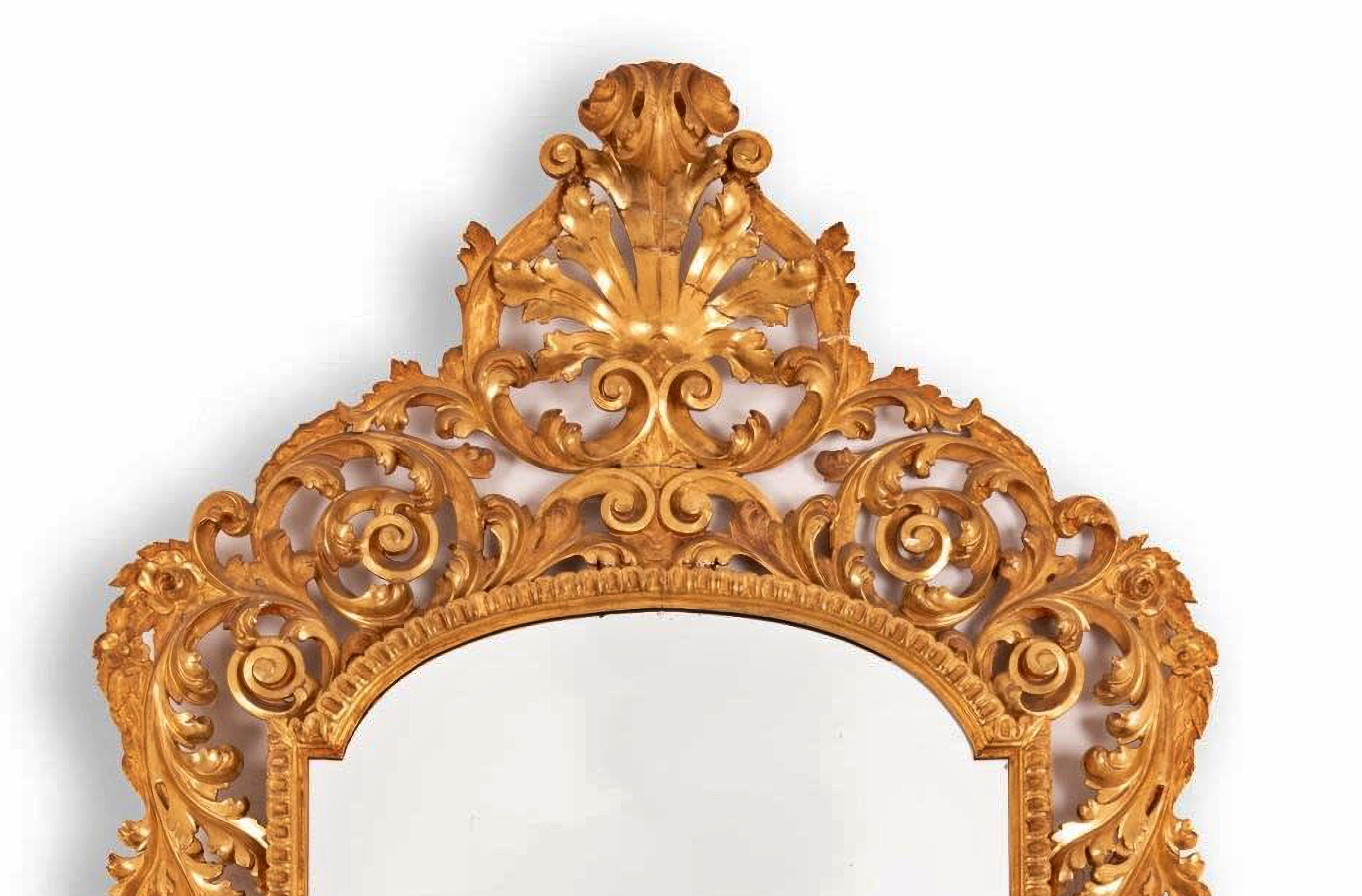 Rococo Important Large 18th Century Italian Mirror For Sale