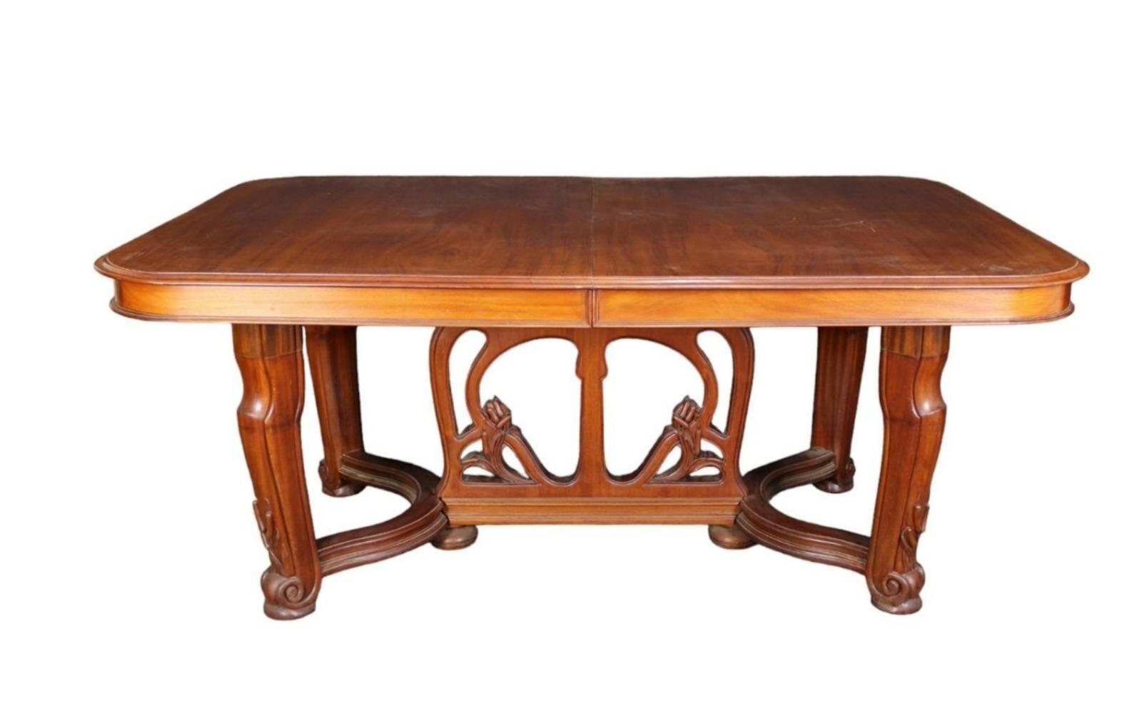 Fait main Importante table ART Déco italienne extensible du 19ème siècle en vente
