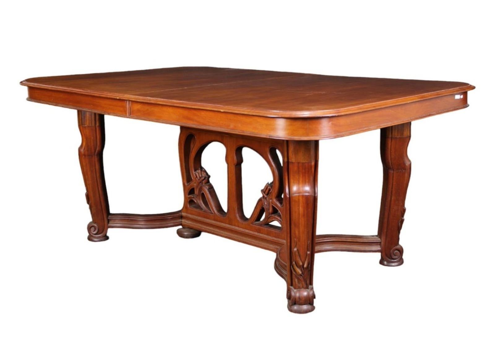 Importante table ART Déco italienne extensible du 19ème siècle Bon état - En vente à Madrid, ES