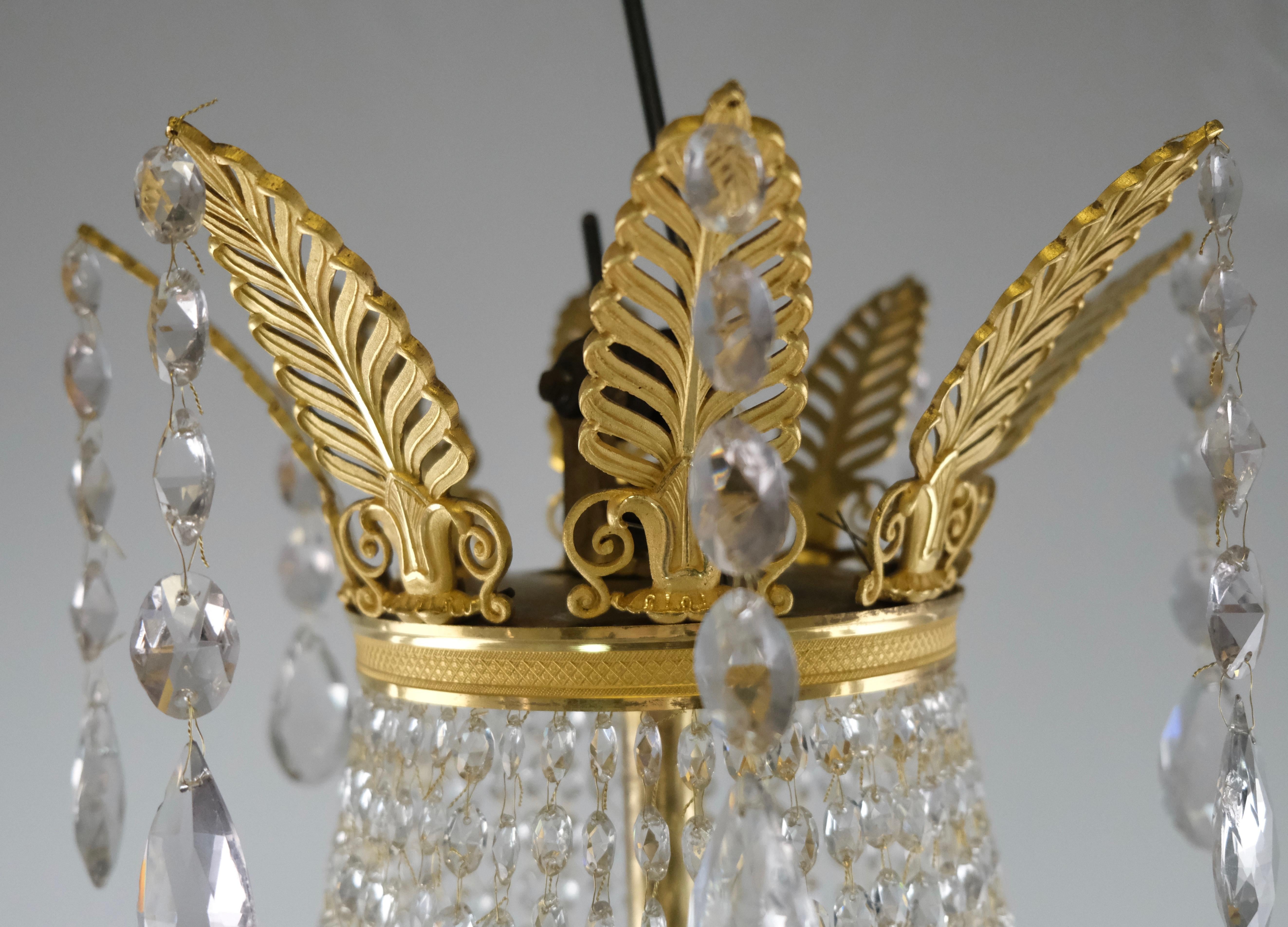 Important Large French Empire Chandelier with Eight Candleholders, Made Ca 1810 1