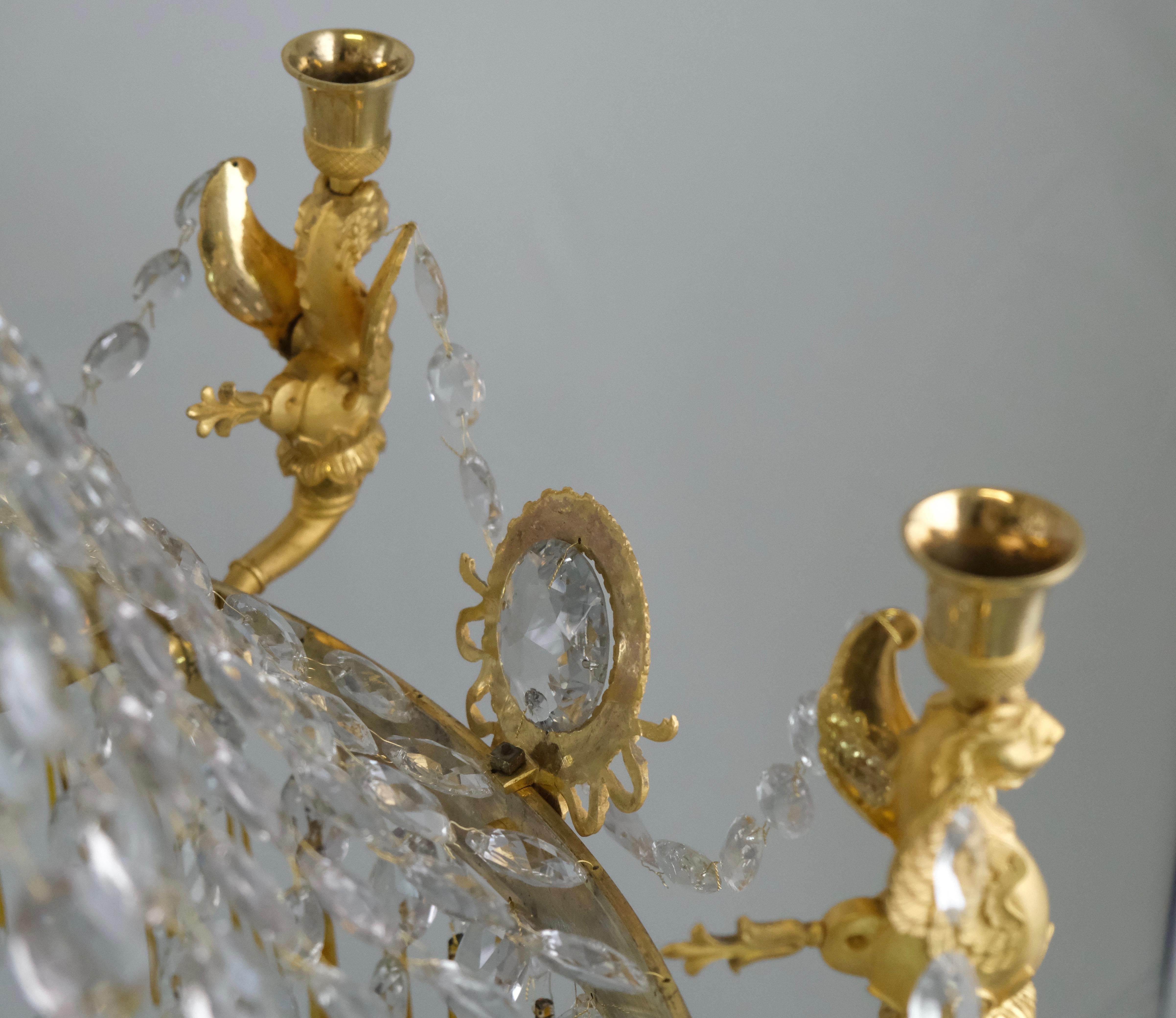 Important Large French Empire Chandelier with Eight Candleholders, Made Ca 1810 2