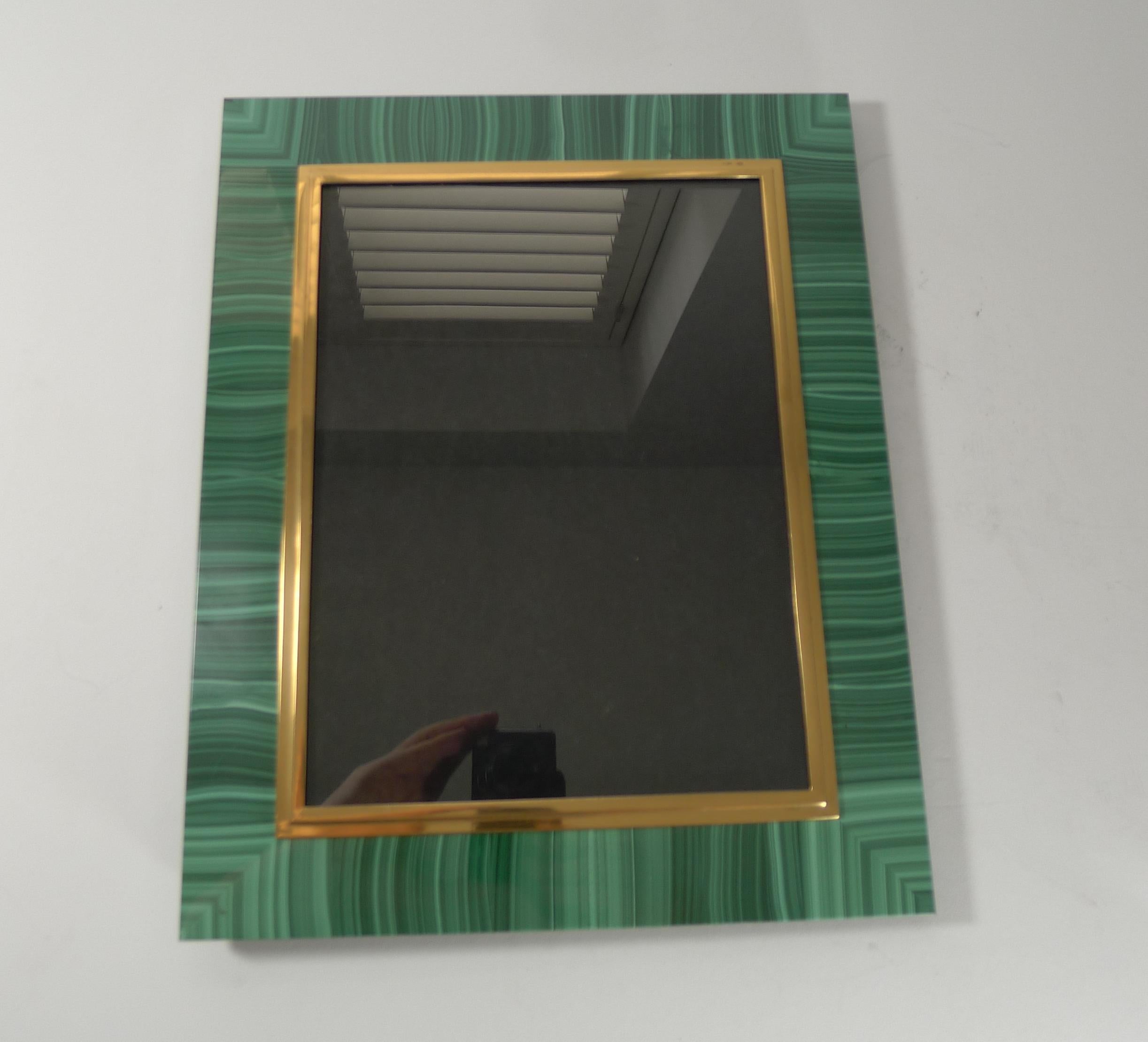 Important Large Italian Malachite and 800 Silver Gilt Photograph Frame In Good Condition For Sale In Bath, GB