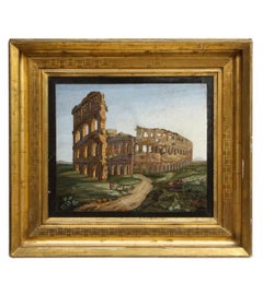 Importante micromosaico di grandi dimensioni raffigurante il Colosseo a Roma