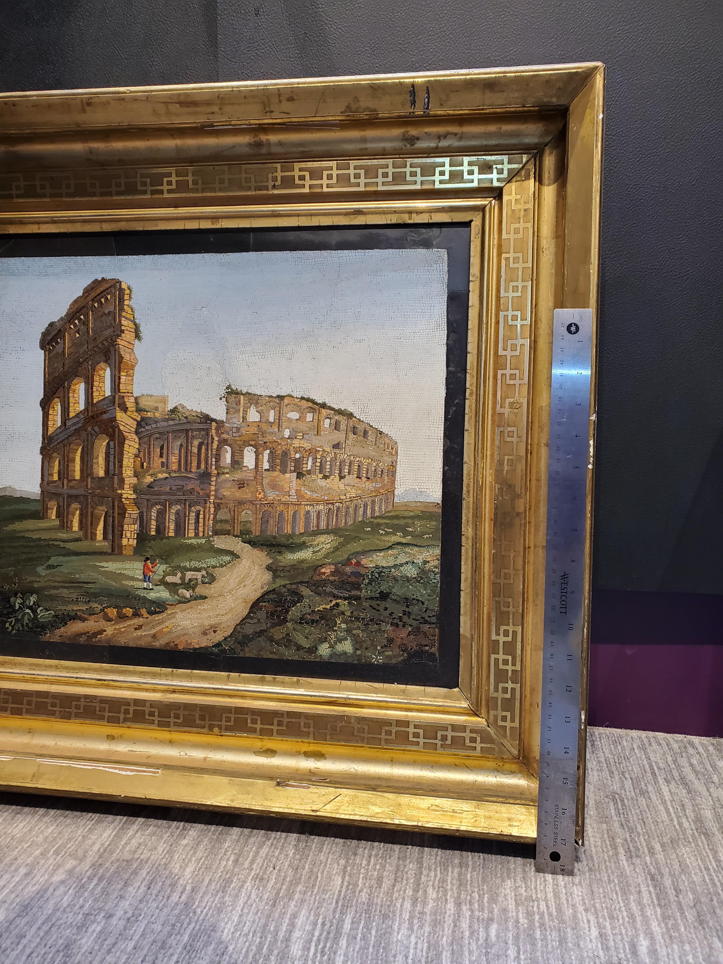 Italian Important Large Micromosaic Depicting The Colosseum in Rome For Sale