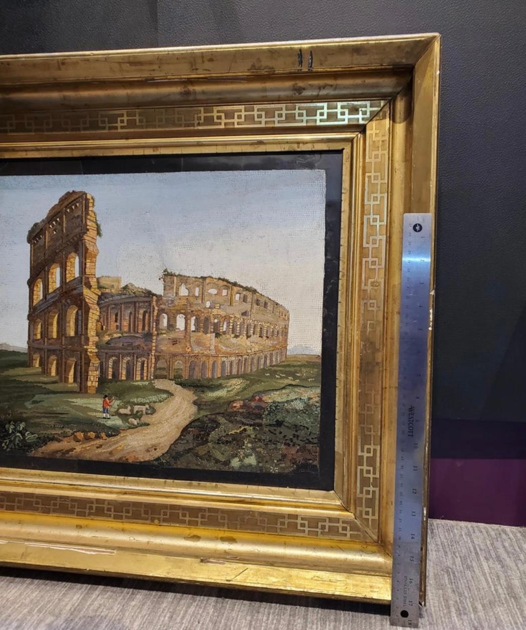 Important Large Micromosaic Depicting The Colosseum in Rome In Excellent Condition For Sale In New York, NY