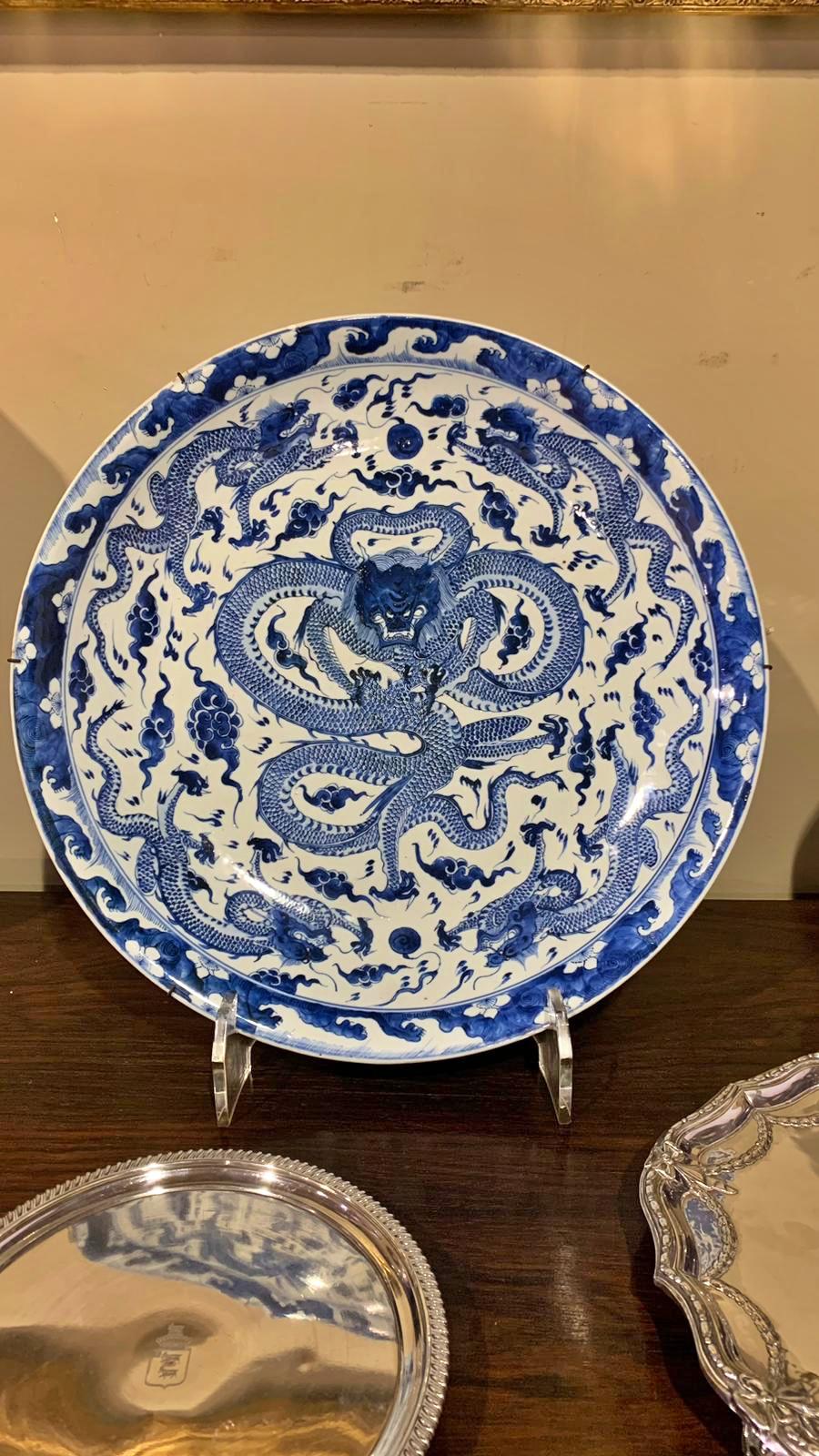  GRAND PLATEAU 19ème siècle  Porcelaine de Chine en vente 1