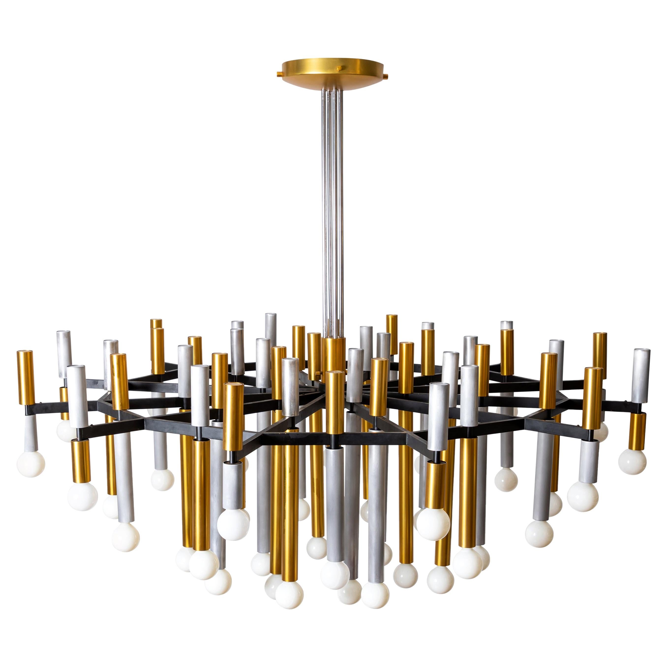 Important Large Stilnovo Chandelier Model 1155/43