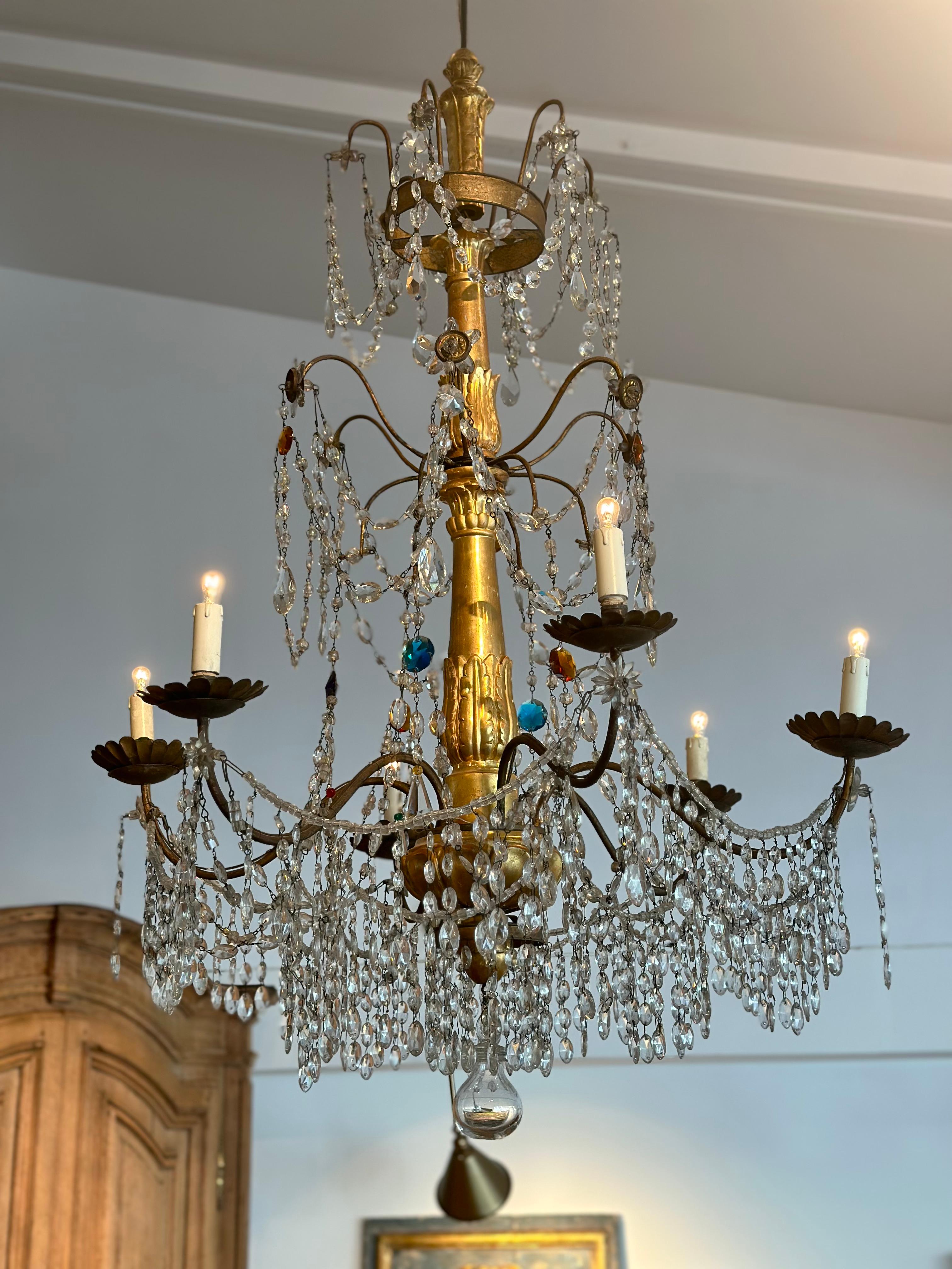 Hand-Carved Important Late 18th c  Genovese Chandelier