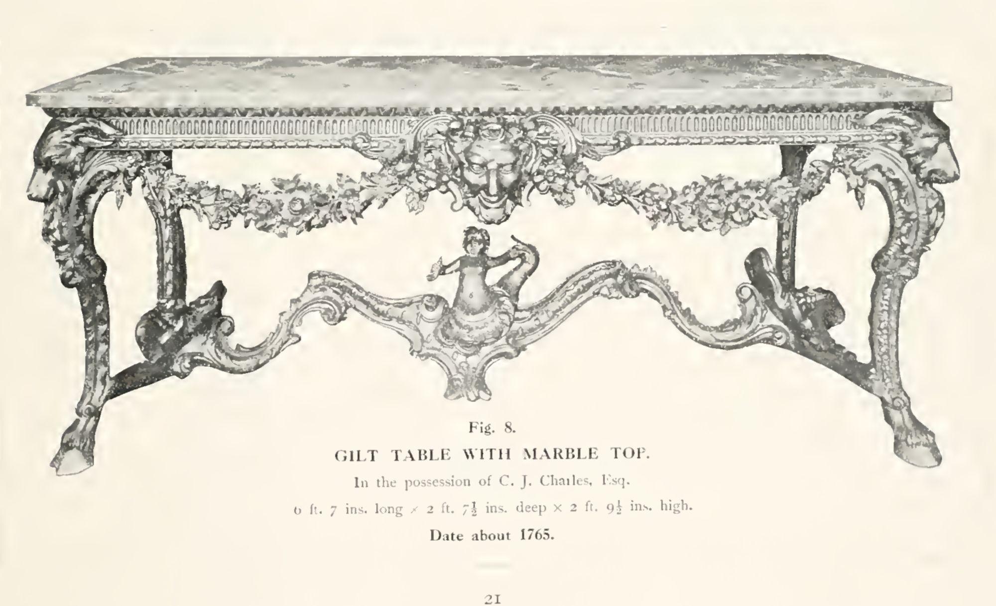 Important Late 19th C. English Neoclassical Giltwood Console Table w/ Marble Top For Sale 7