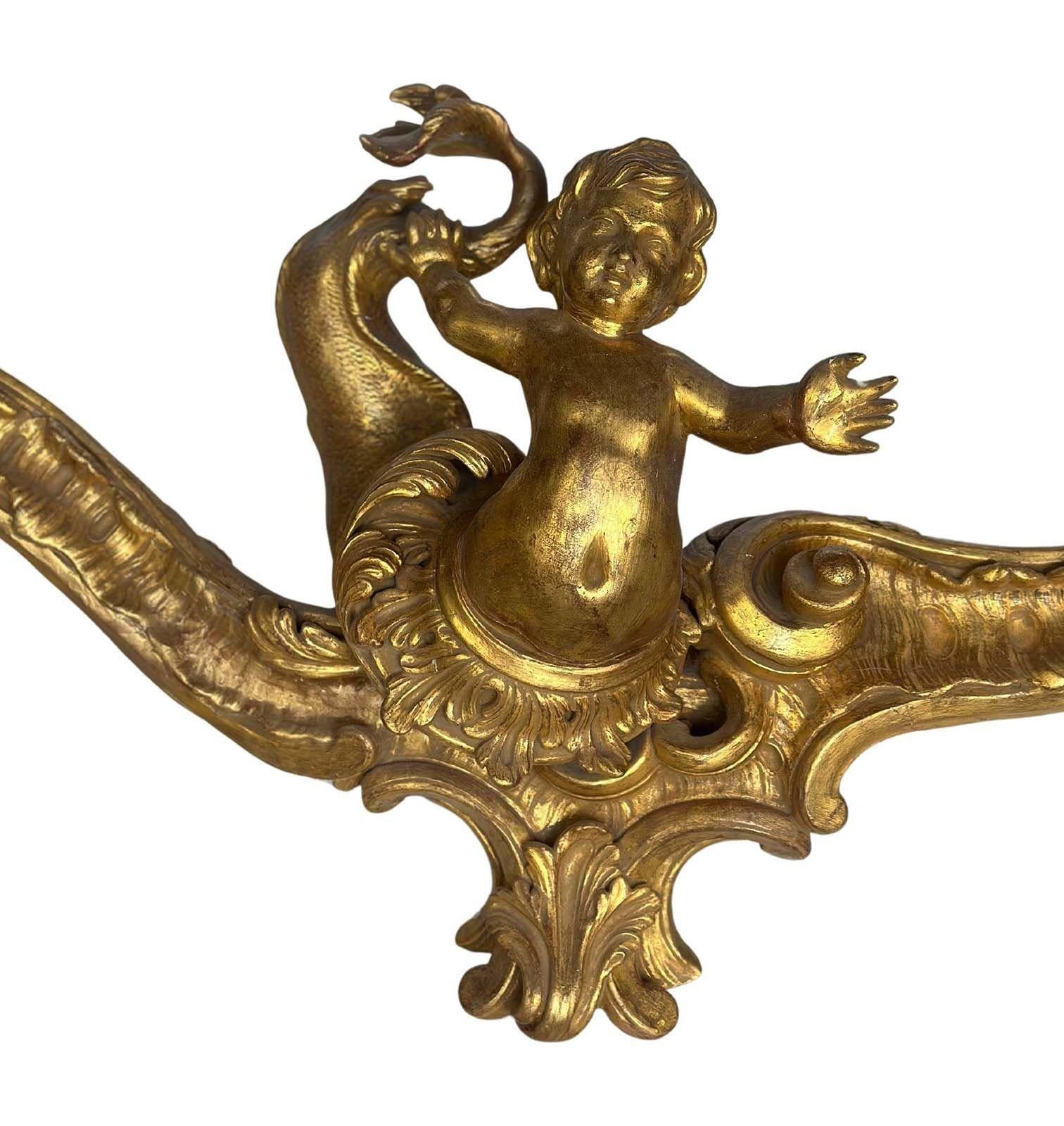 Important Late 19th C. English Neoclassical Giltwood Console Table w/ Marble Top For Sale 4