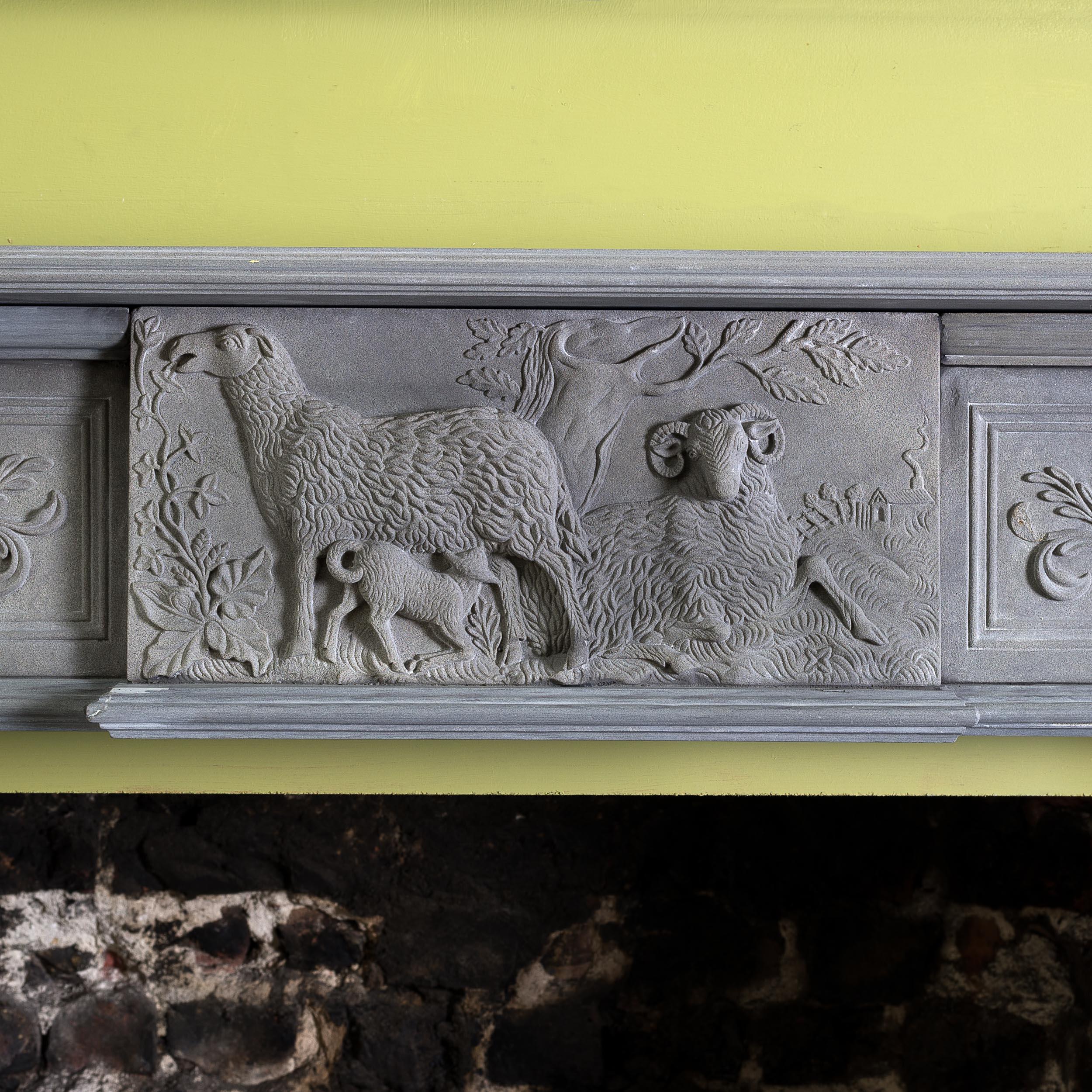 Hand-Carved Important Late Georgian Scottish Stone Fireplace