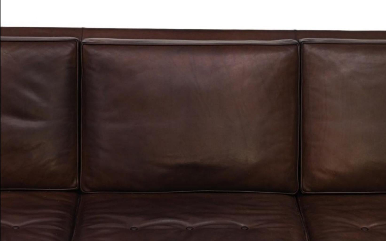 Important Leather Sofa By Charles Ramos France 1958 For Sale 8