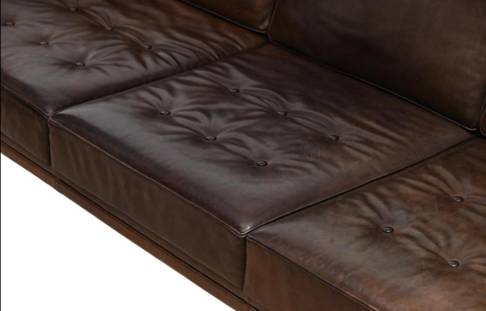 Important Leather Sofa By Charles Ramos France 1958 11