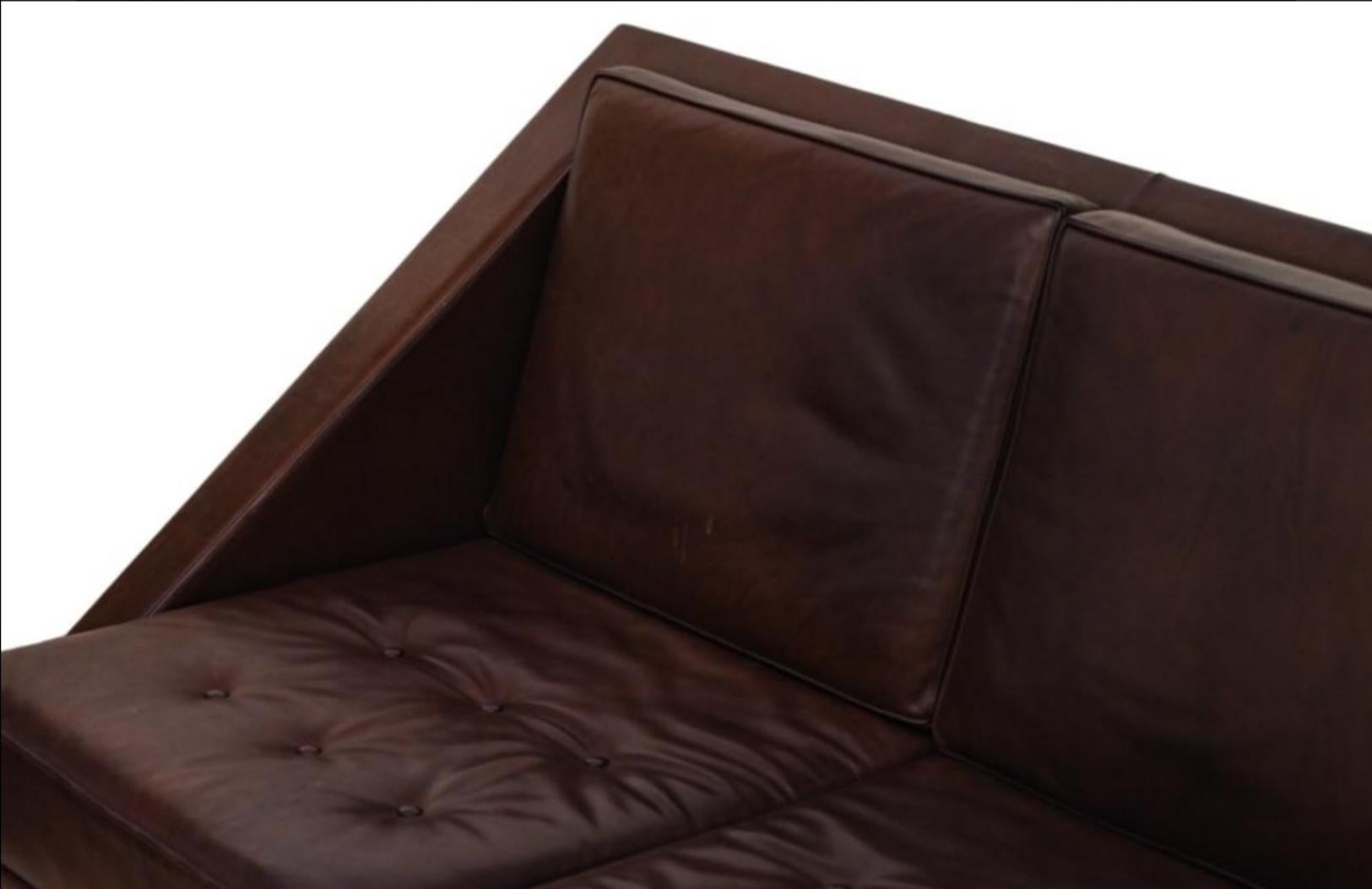 Important Leather Sofa By Charles Ramos France 1958 For Sale 12