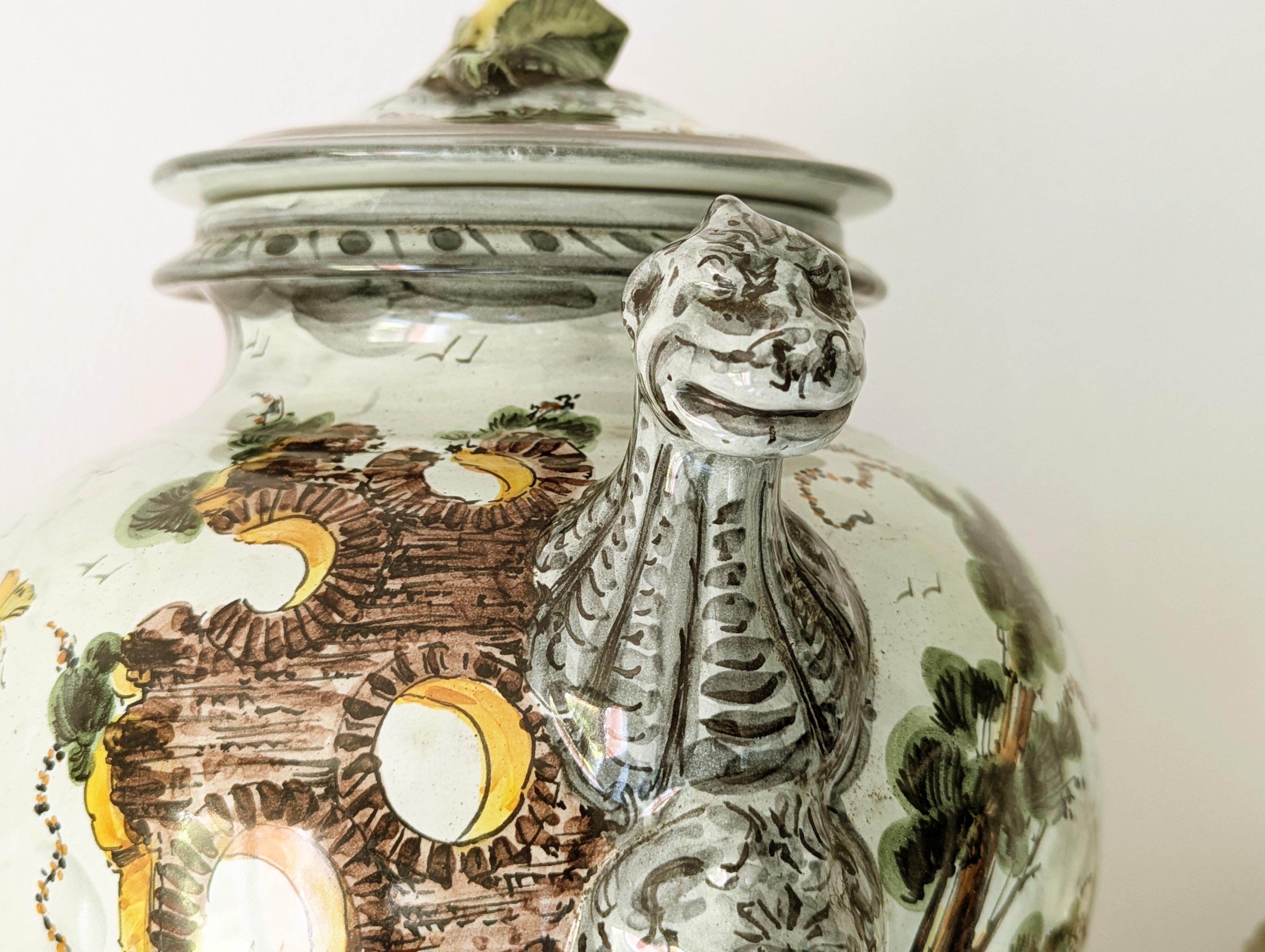 Important vase en céramique peint à la main au Levantino par A. Vaccari pour Ce-As Albisola en vente 2