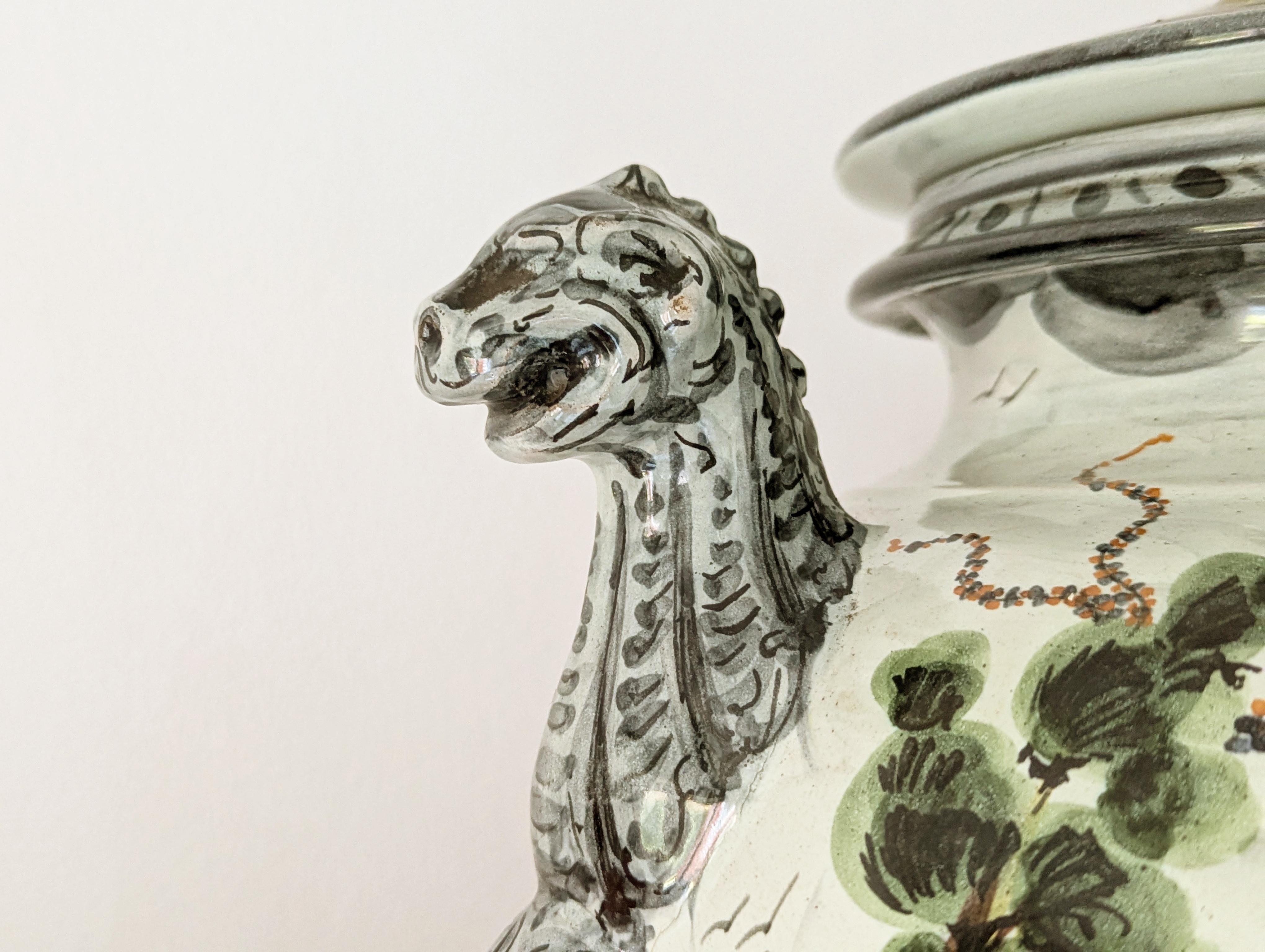 Important vase en céramique peint à la main au Levantino par A. Vaccari pour Ce-As Albisola en vente 3