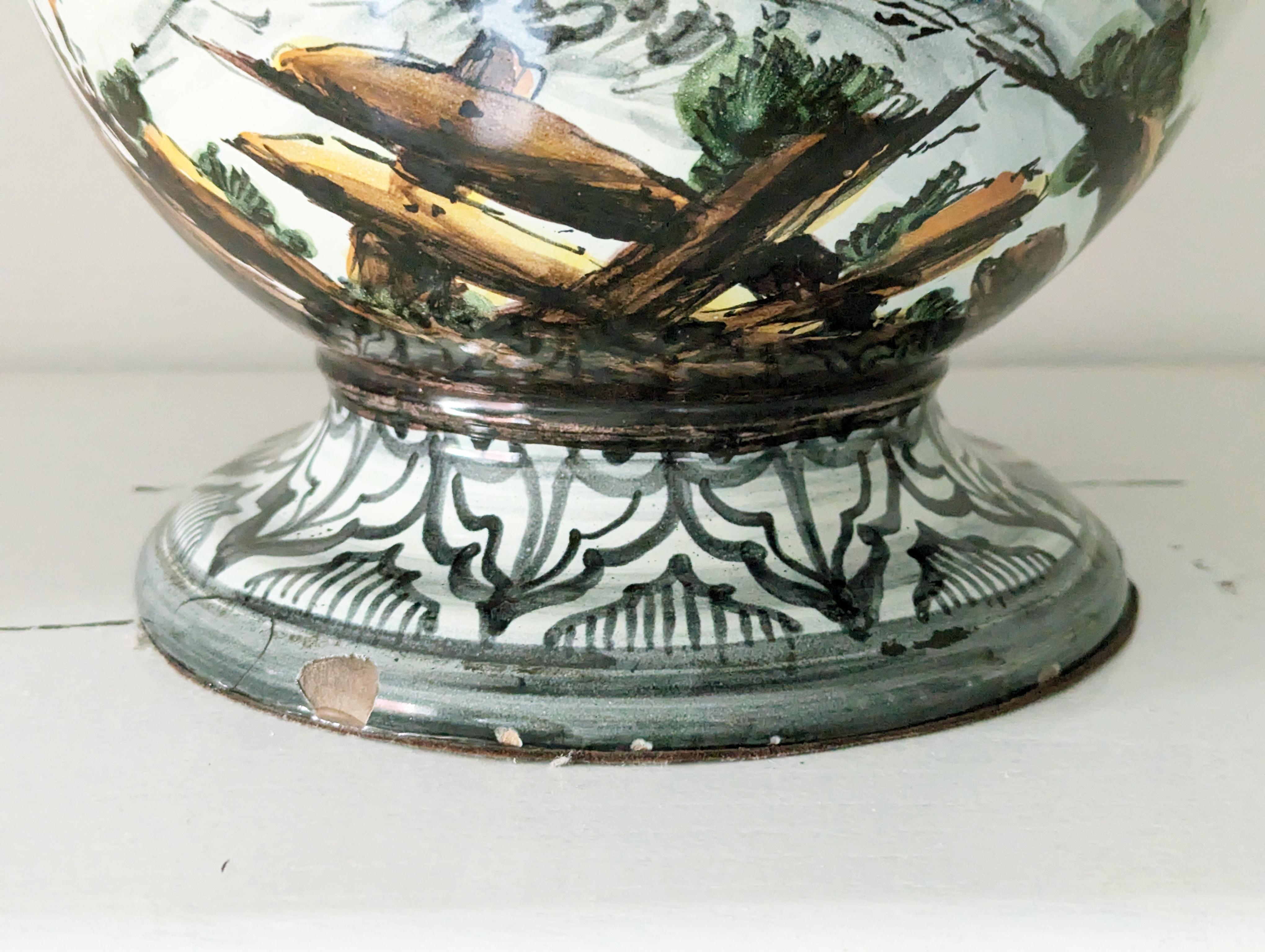 Important vase en céramique peint à la main au Levantino par A. Vaccari pour Ce-As Albisola en vente 6