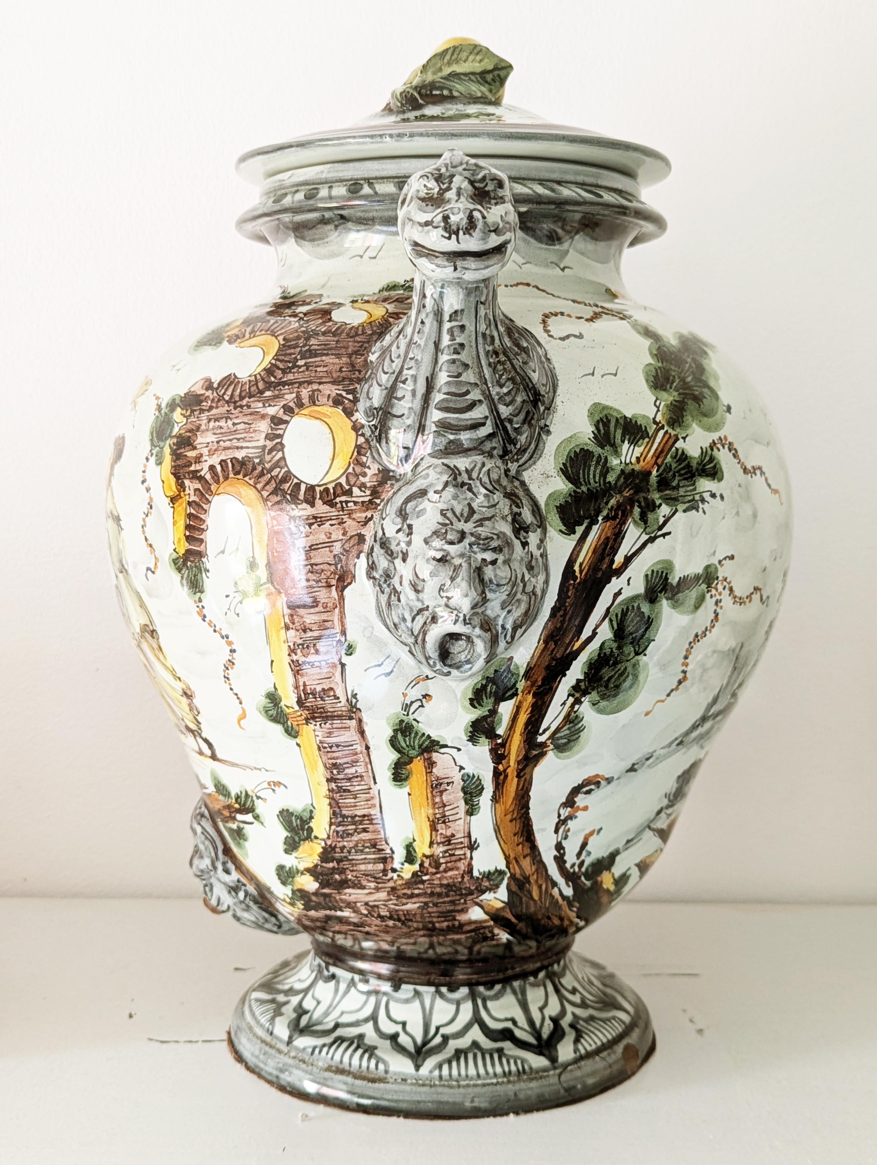 Important vase en céramique peint à la main au Levantino par A. Vaccari pour Ce-As Albisola Bon état - En vente à Varese, Lombardia