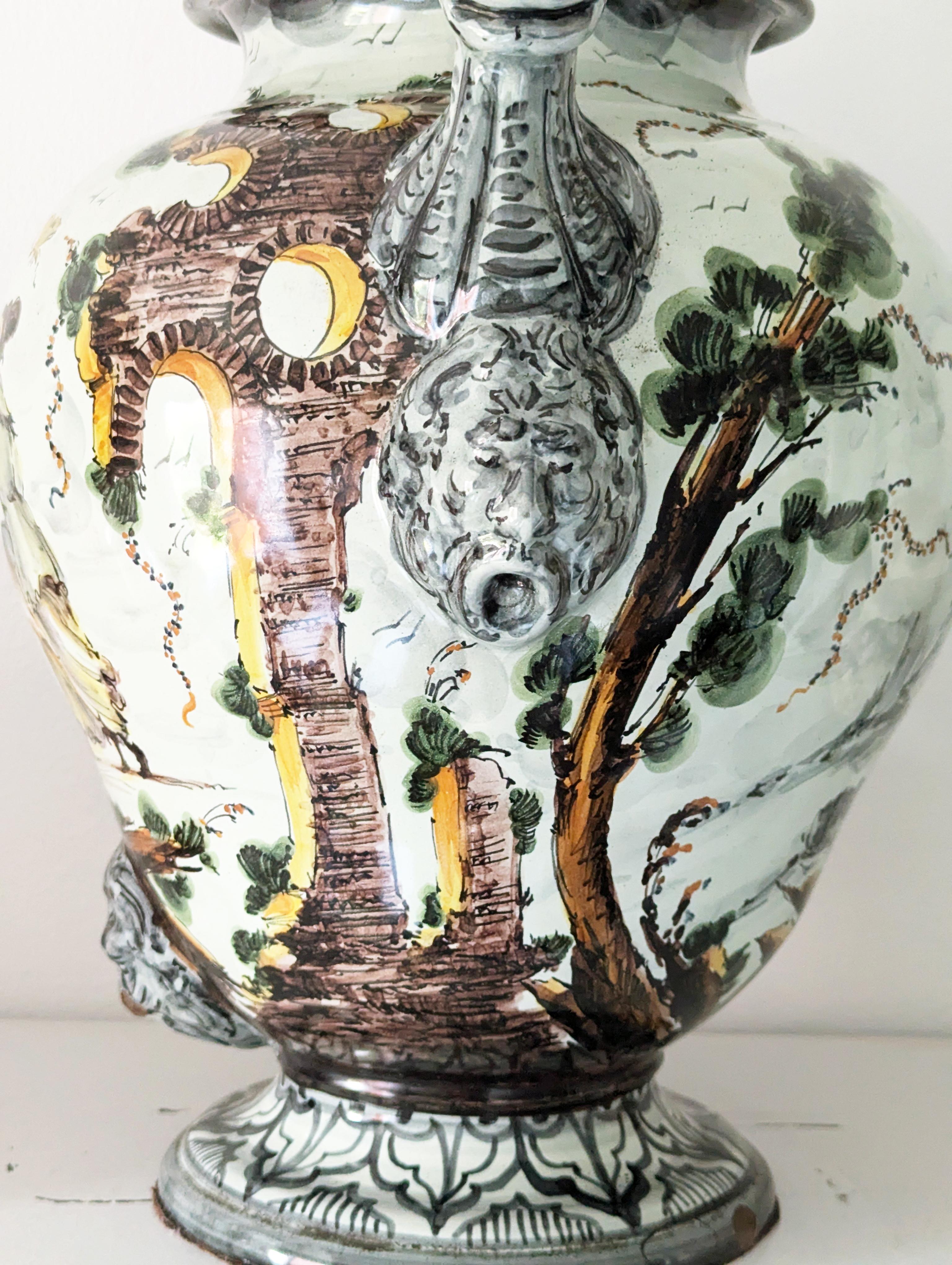 Important vase en céramique peint à la main au Levantino par A. Vaccari pour Ce-As Albisola en vente 1