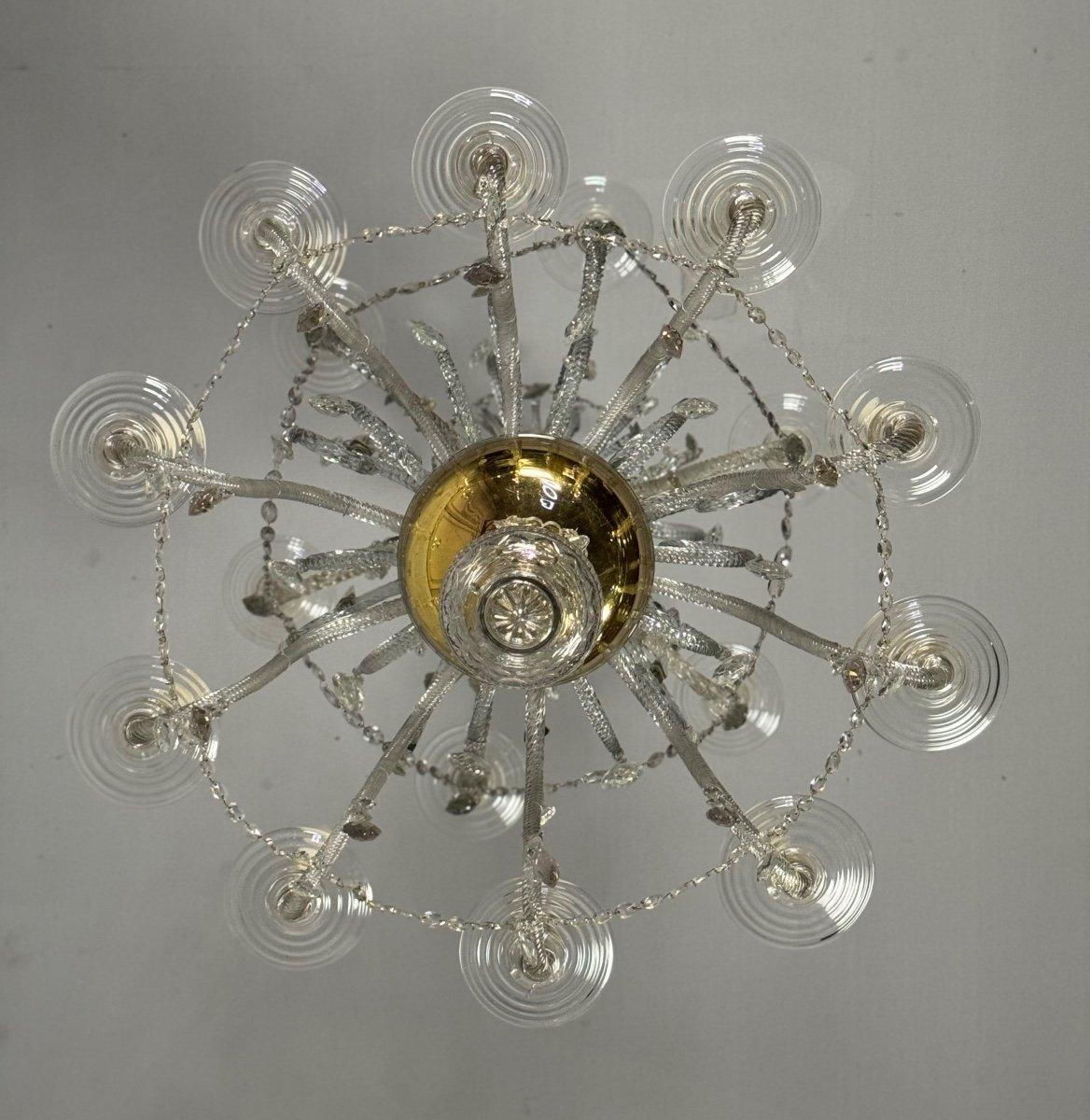Important Liégeois Chandelier In Blown And Cut Glass, 18th Century For Sale 2