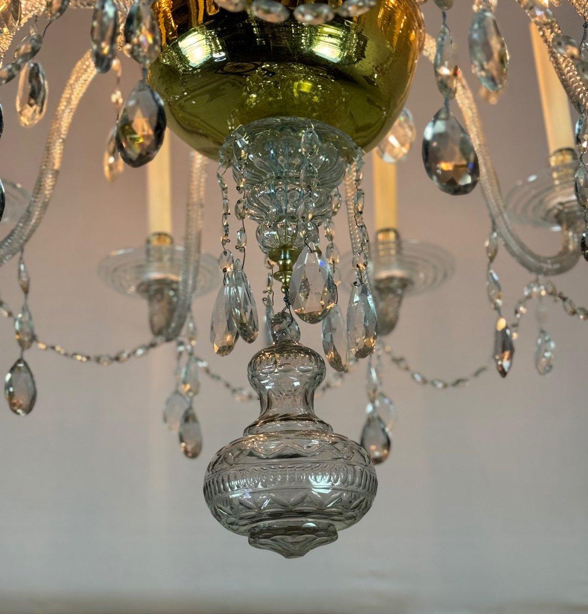 Wichtiger Liégeois-Kronleuchter aus geblasenem und geschliffenem Glas, 18. (18. Jahrhundert und früher) im Angebot
