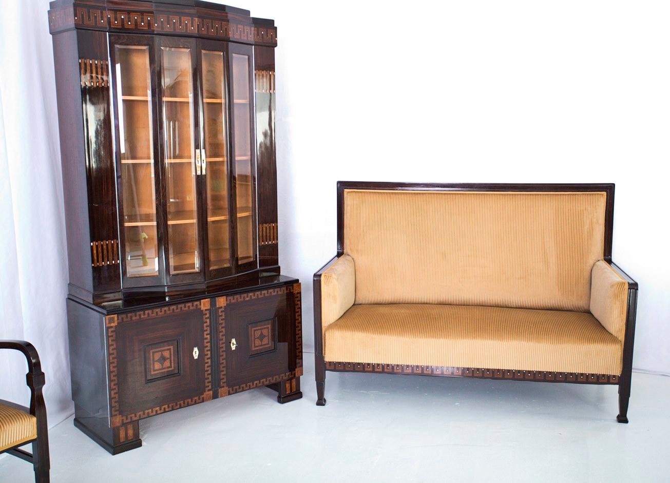 Important Living Room Set by Ludwig Alter Darmstadt Jugendstil, 1908' For Sale 4